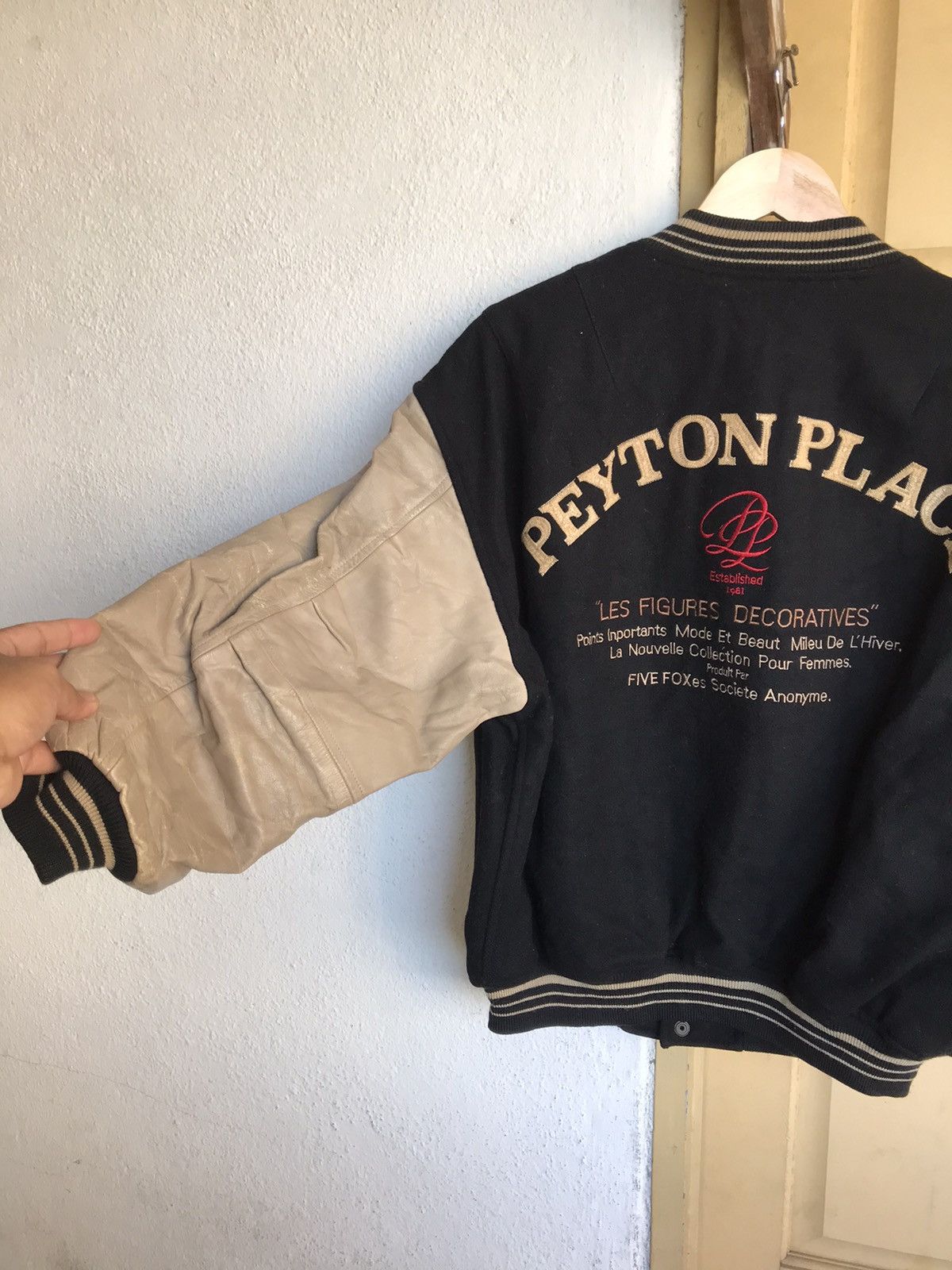 Japanese Brand Vintage PPFM Peyton Place Arm Leather Varsity Jackets Size US M / EU 48-50 / 2 - 7 Thumbnail