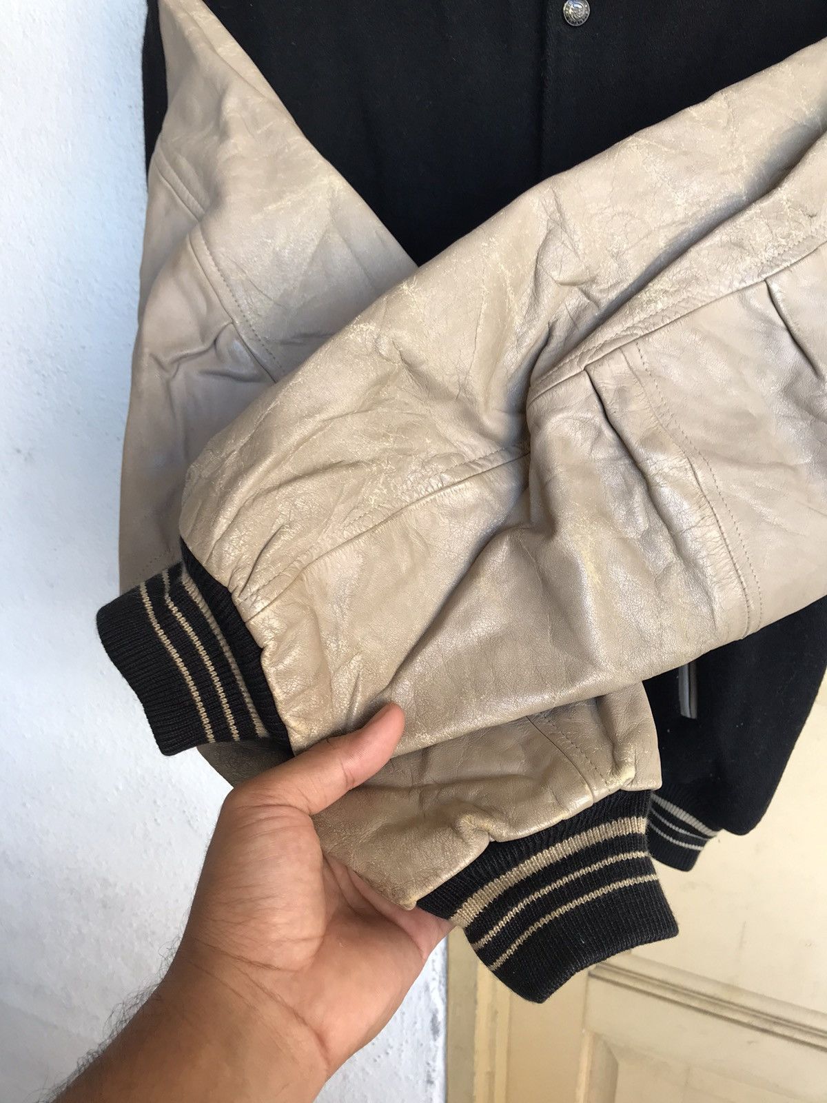 Japanese Brand Vintage PPFM Peyton Place Arm Leather Varsity Jackets Size US M / EU 48-50 / 2 - 14 Thumbnail
