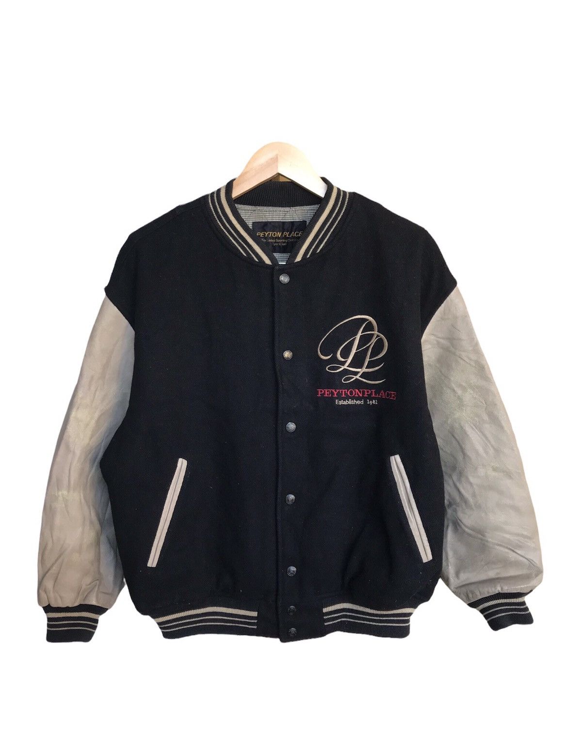 Japanese Brand Vintage PPFM Peyton Place Arm Leather Varsity Jackets Size US M / EU 48-50 / 2 - 2 Thumbnail
