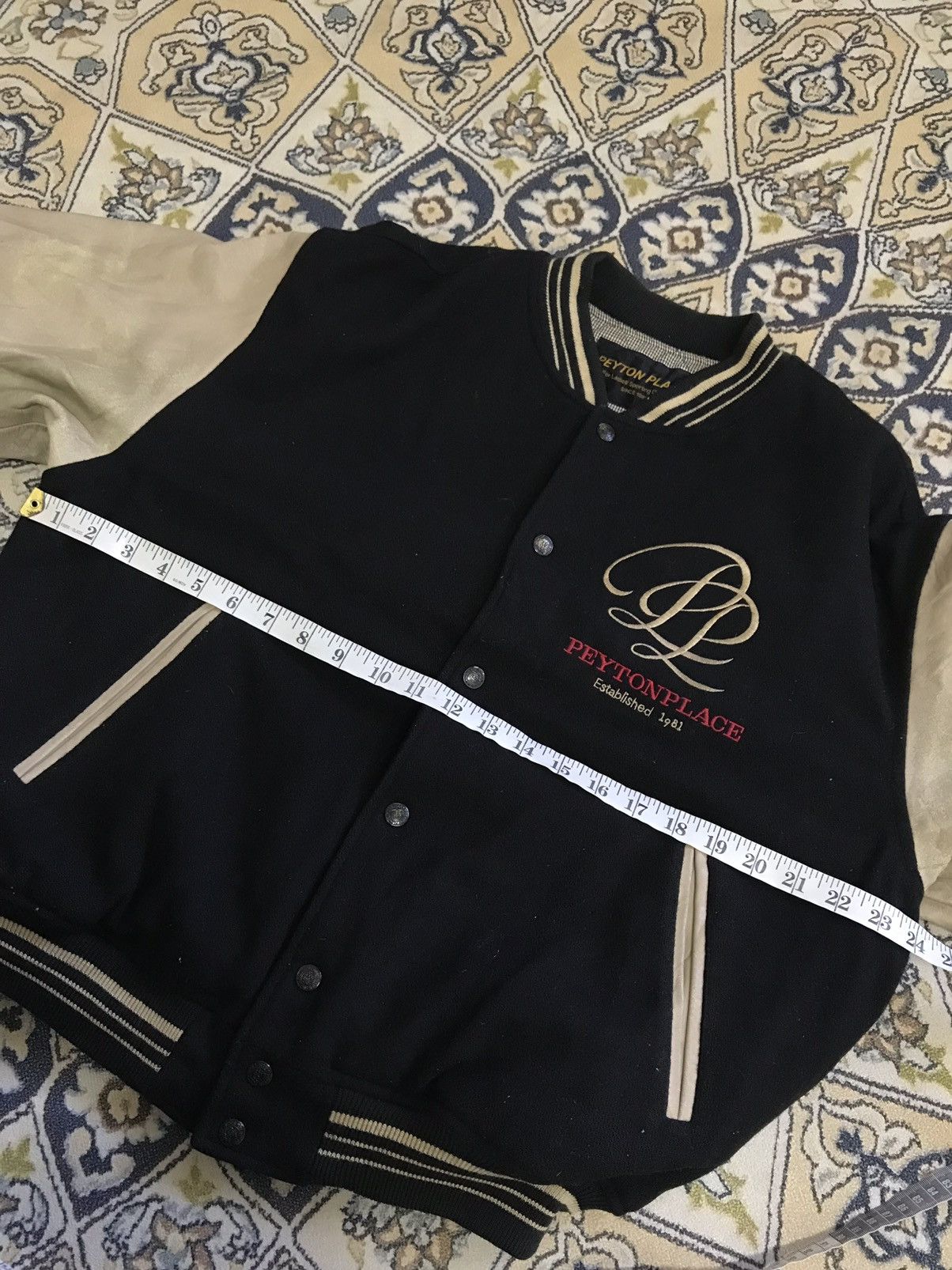 Japanese Brand Vintage PPFM Peyton Place Arm Leather Varsity Jackets Size US M / EU 48-50 / 2 - 22 Thumbnail