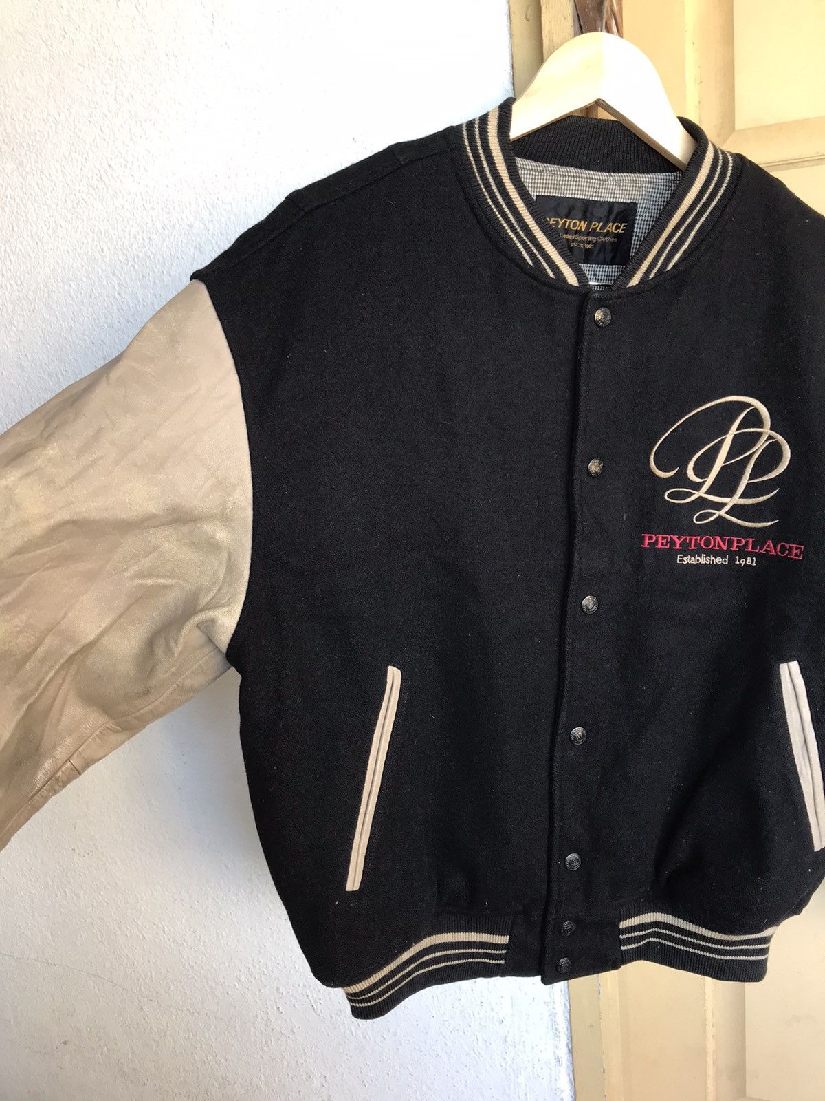 Japanese Brand Vintage PPFM Peyton Place Arm Leather Varsity Jackets Size US M / EU 48-50 / 2 - 8 Thumbnail