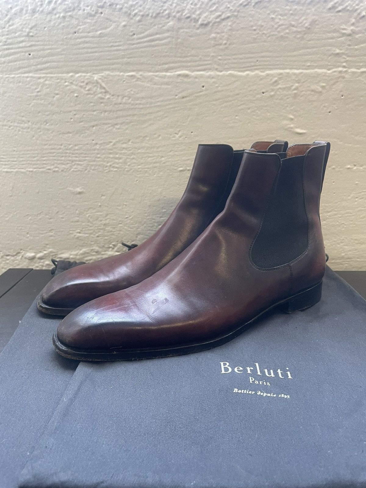 Bottines Berluti En Cuir Marron – Pointure 42.5 EU, Occasion Excellent état