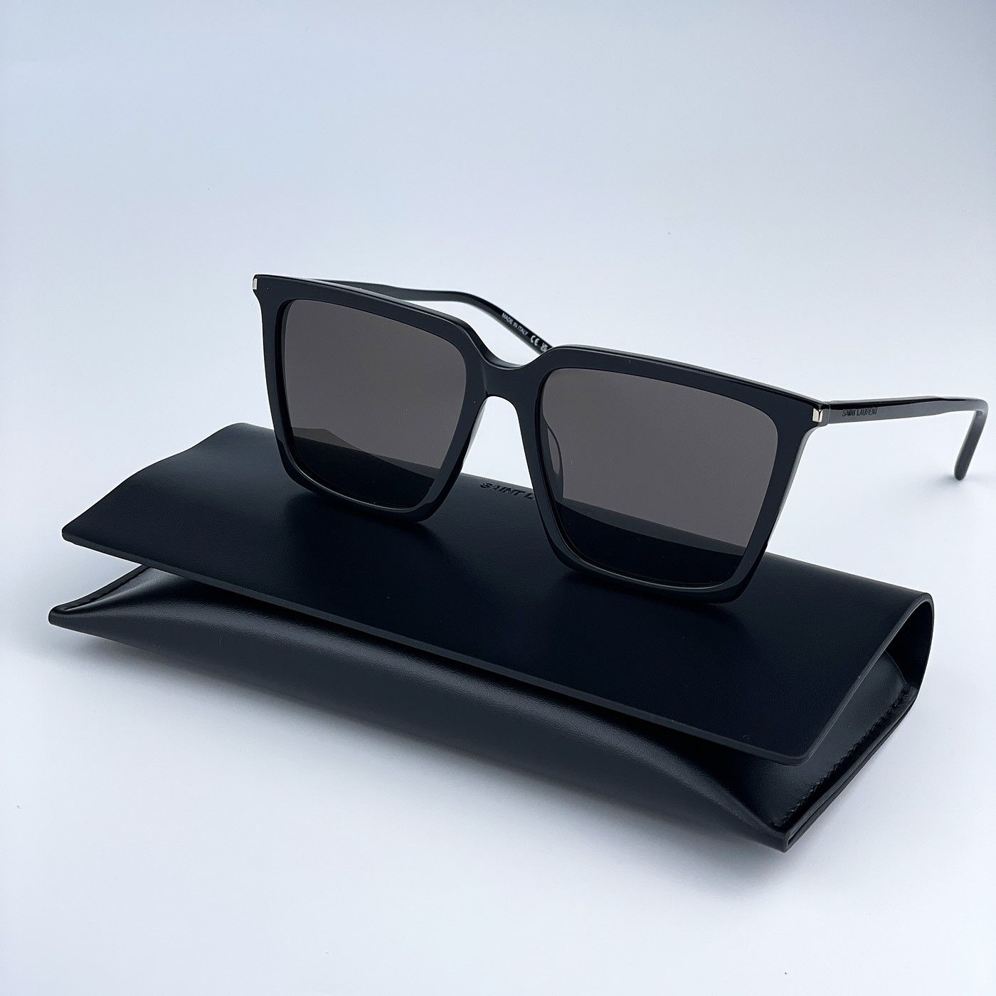 Saint Laurent Paris NEW Saint Laurent SL474 001 Black Square Unisex ...
