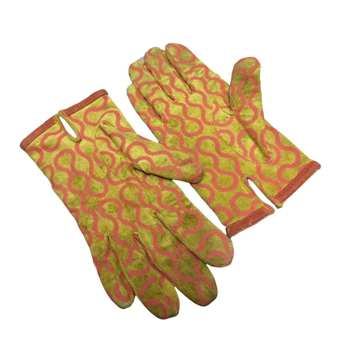 Genuine Leather Vivienne Westwood Vintage 90s Squiggle Print Leather Gloves Size ONE SIZE - 4 Thumbnail