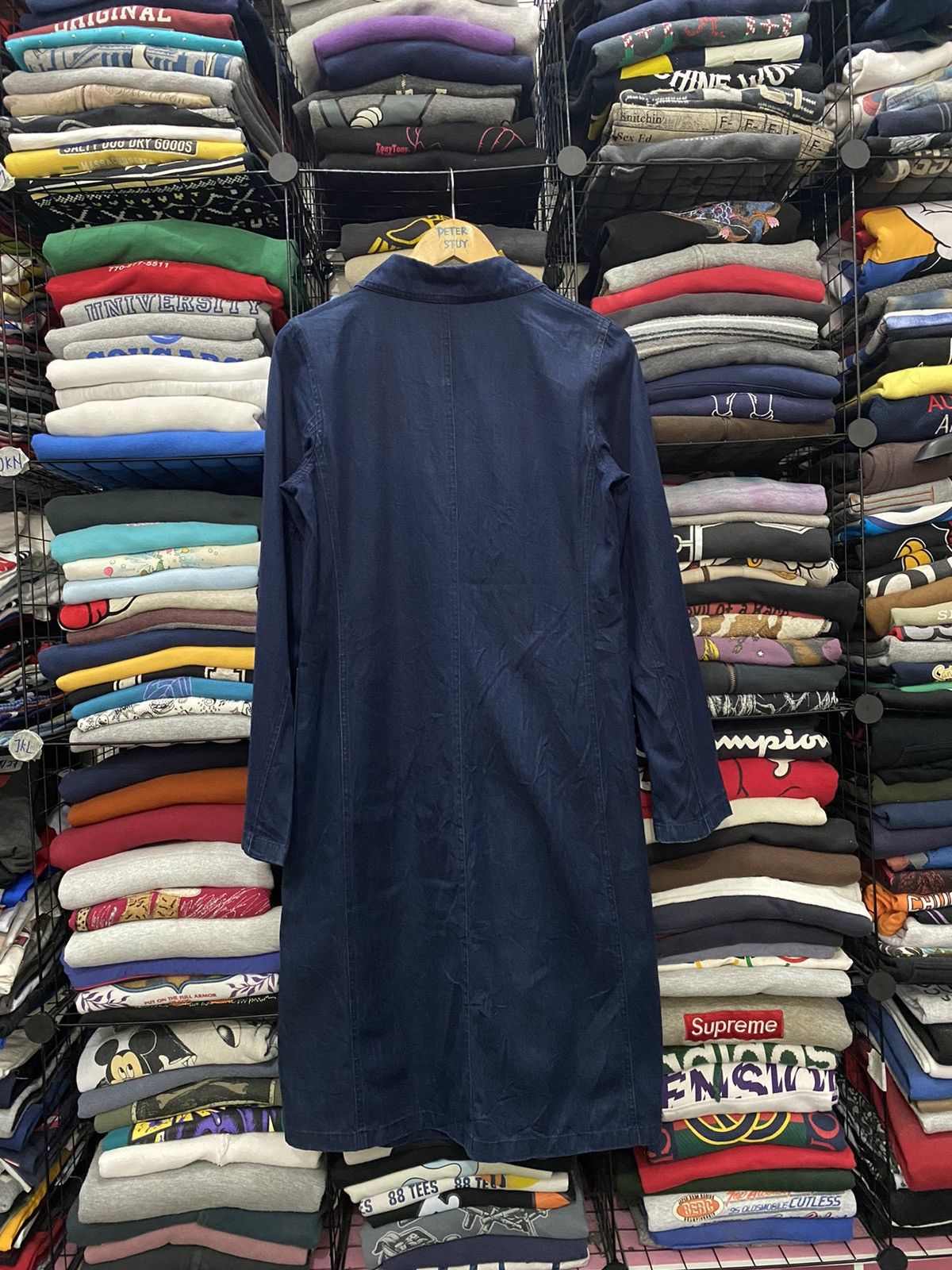 Issey Miyake × agnes b. AGNES B. PARIS LONG DARK BLUE JEANS JACKET Size US S / EU 44-46 / 1 - 2 Thumbnail