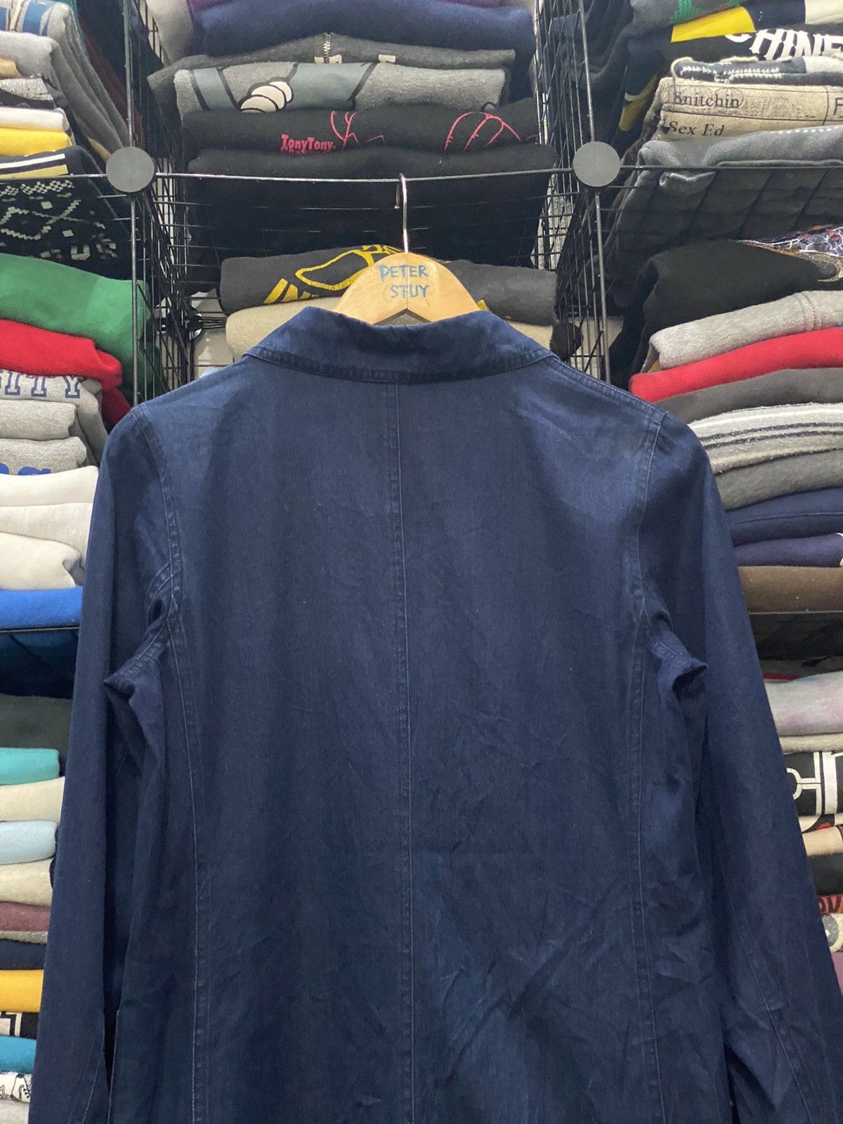 Issey Miyake × agnes b. AGNES B. PARIS LONG DARK BLUE JEANS JACKET Size US S / EU 44-46 / 1 - 4 Thumbnail