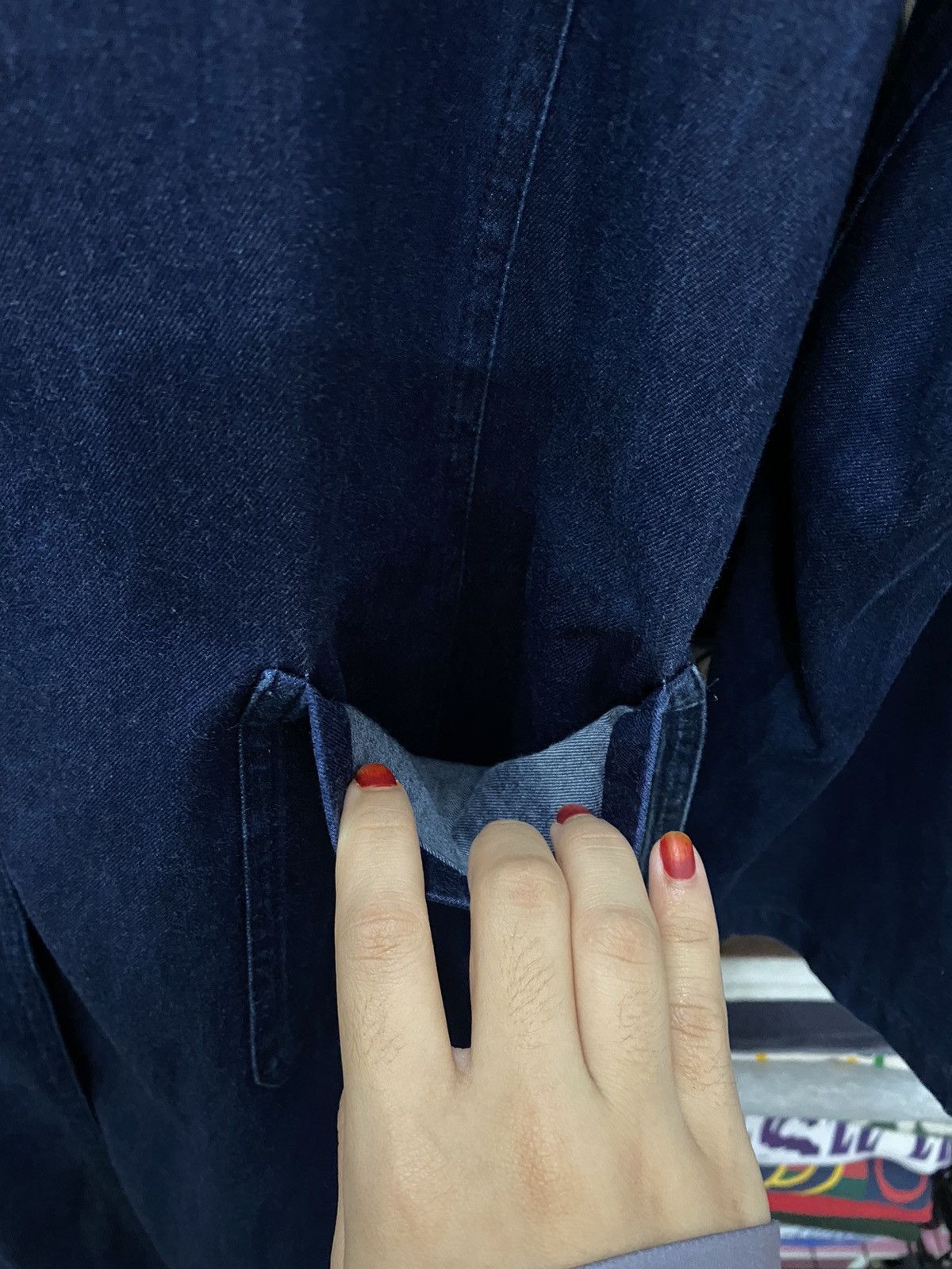 Issey Miyake × agnes b. AGNES B. PARIS LONG DARK BLUE JEANS JACKET Size US S / EU 44-46 / 1 - 5 Thumbnail