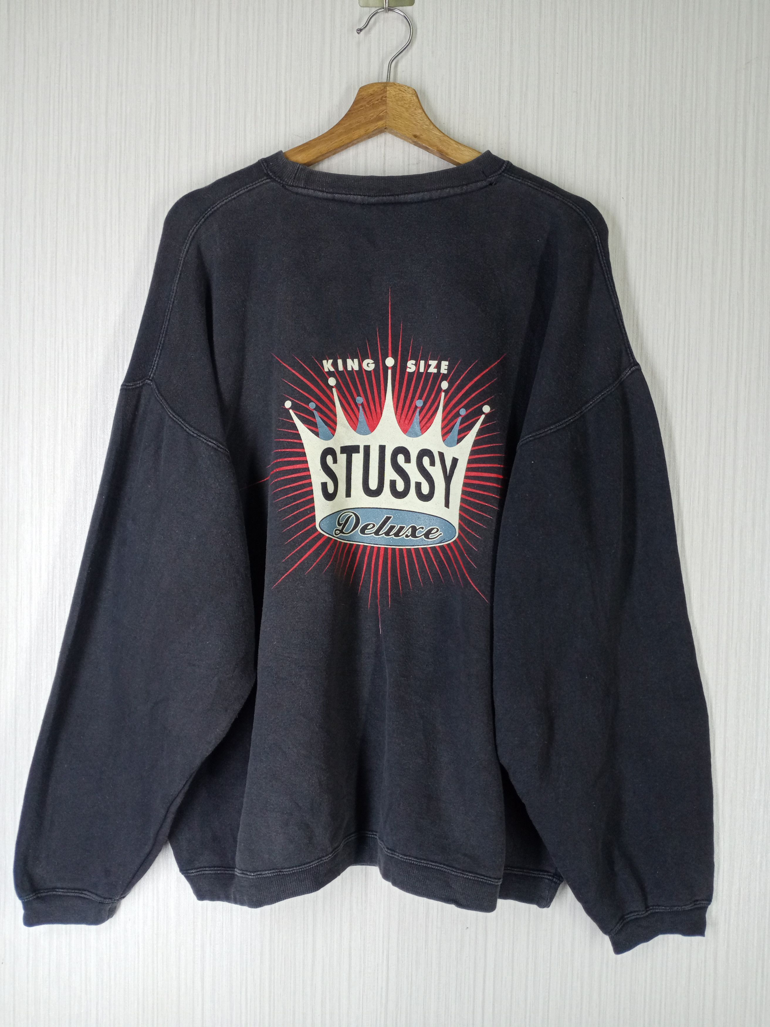 Stussy logo sweatshirt, size M, men's cotton unbleached Vintage Second Hand