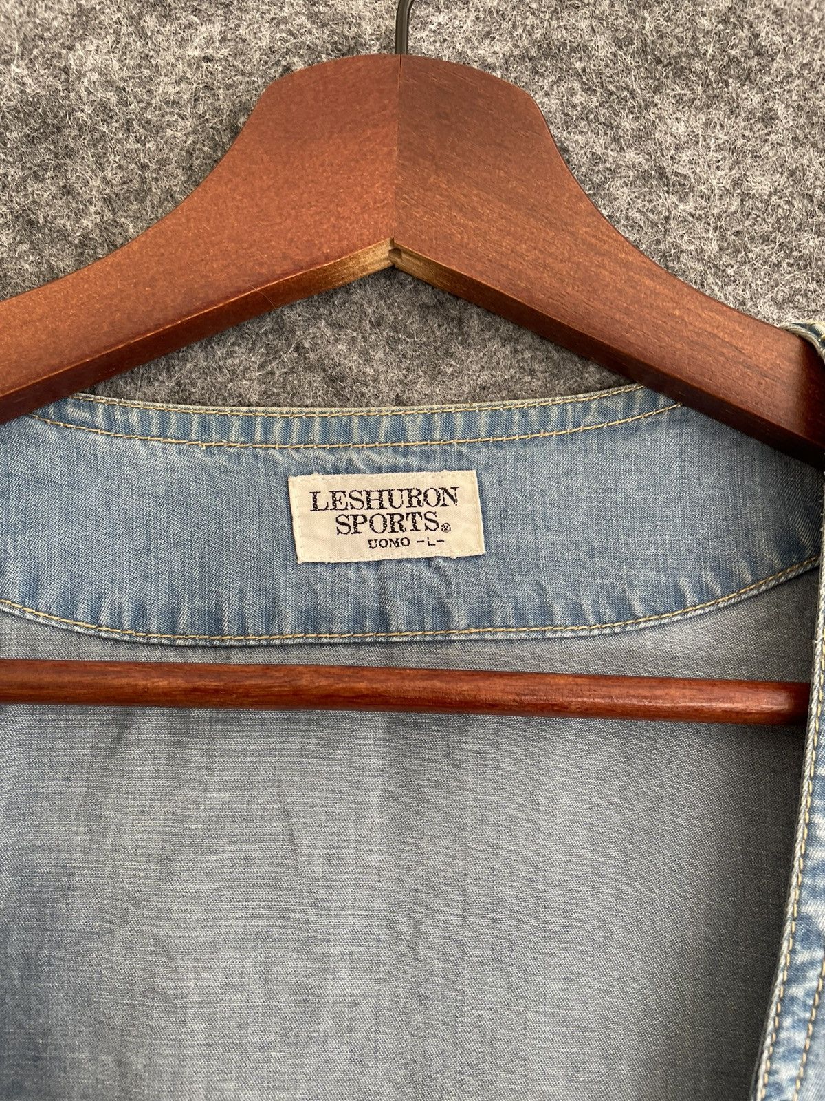 Japanese Brand × Vintage VINTAGE LESHURON SPORTS DENIM VEST Size US L / EU 52-54 / 3 - 6 Thumbnail