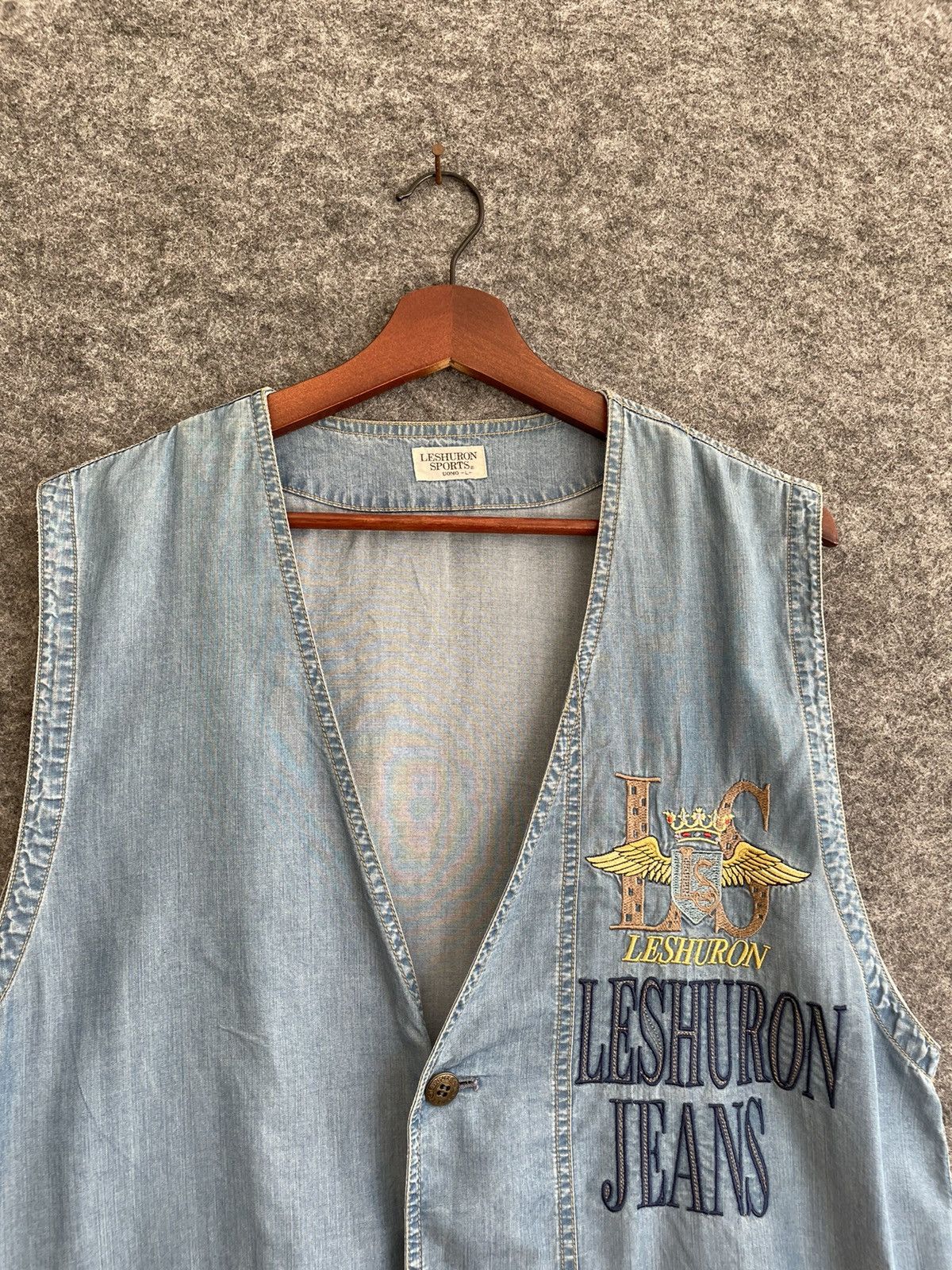 Japanese Brand × Vintage VINTAGE LESHURON SPORTS DENIM VEST Size US L / EU 52-54 / 3 - 2 Thumbnail