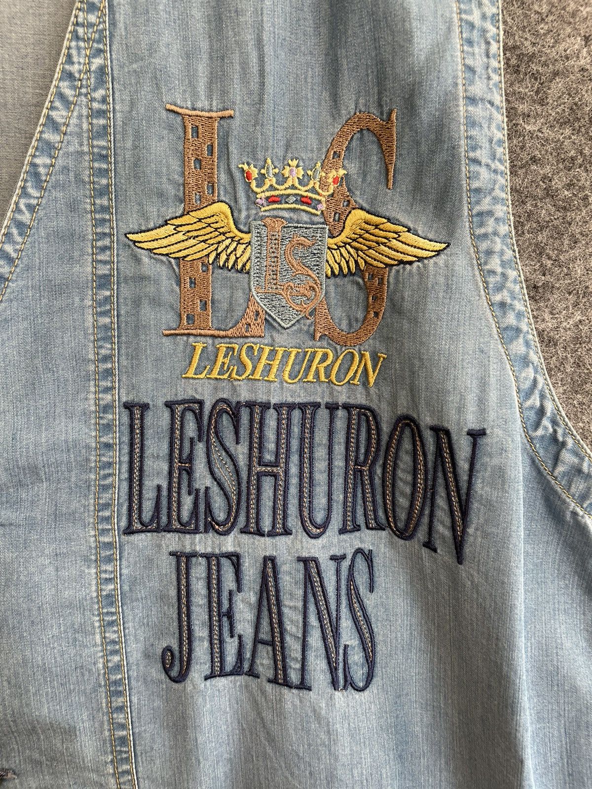 Japanese Brand × Vintage VINTAGE LESHURON SPORTS DENIM VEST Size US L / EU 52-54 / 3 - 5 Thumbnail