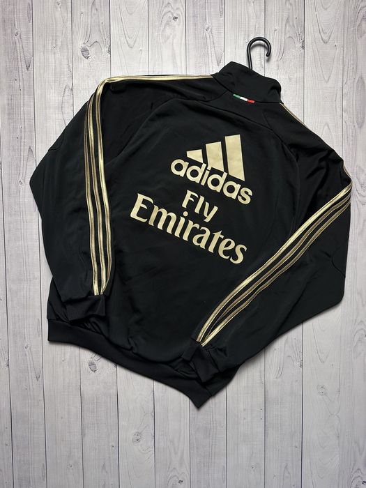 Adidas Vintage AC Milan soccer track jacket adidas gold striped S