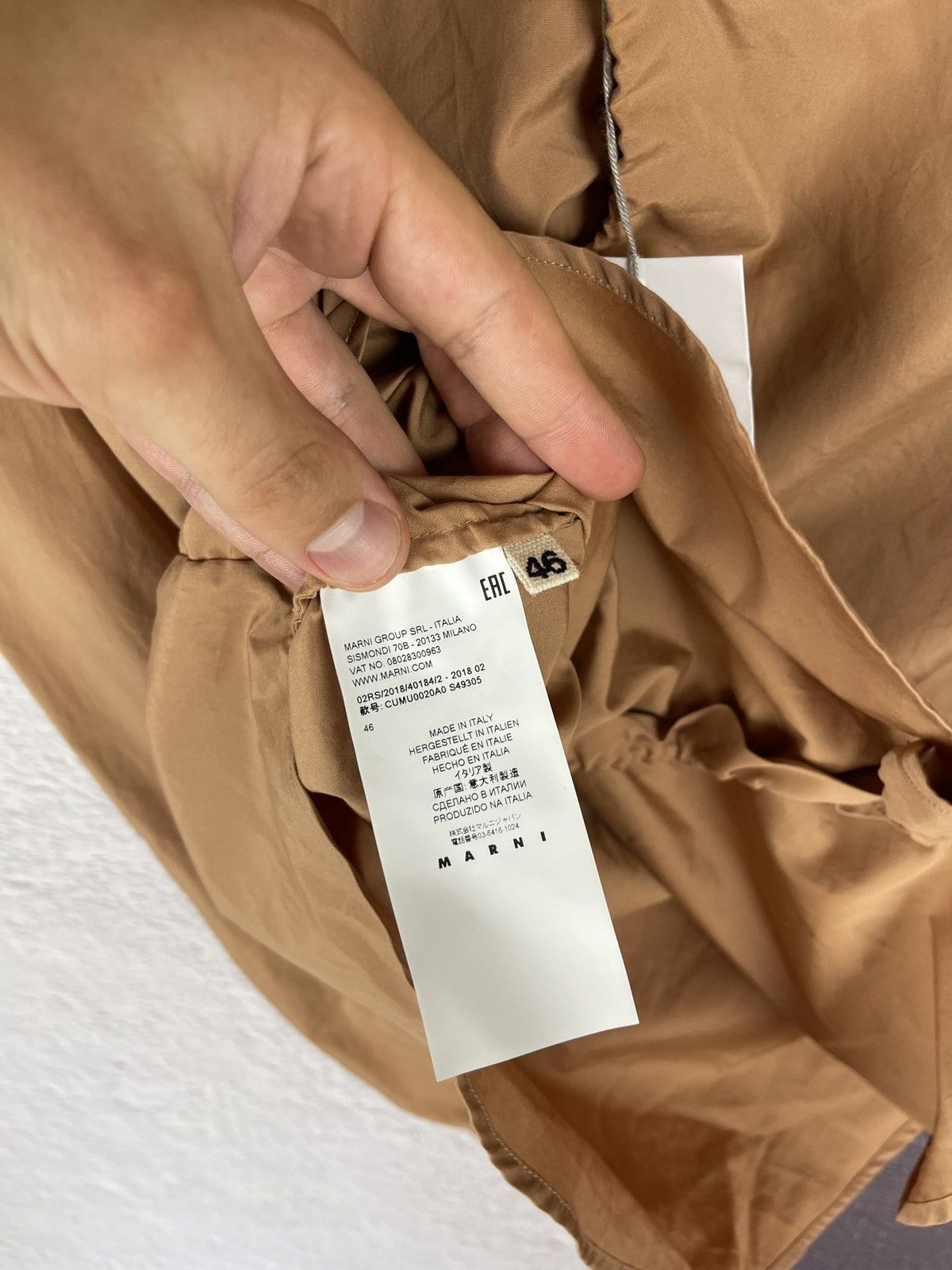 Marni Marni Made in Italy brown Asymmetrical long sleeve shirt Size US S / EU 44-46 / 1 - 15 Thumbnail