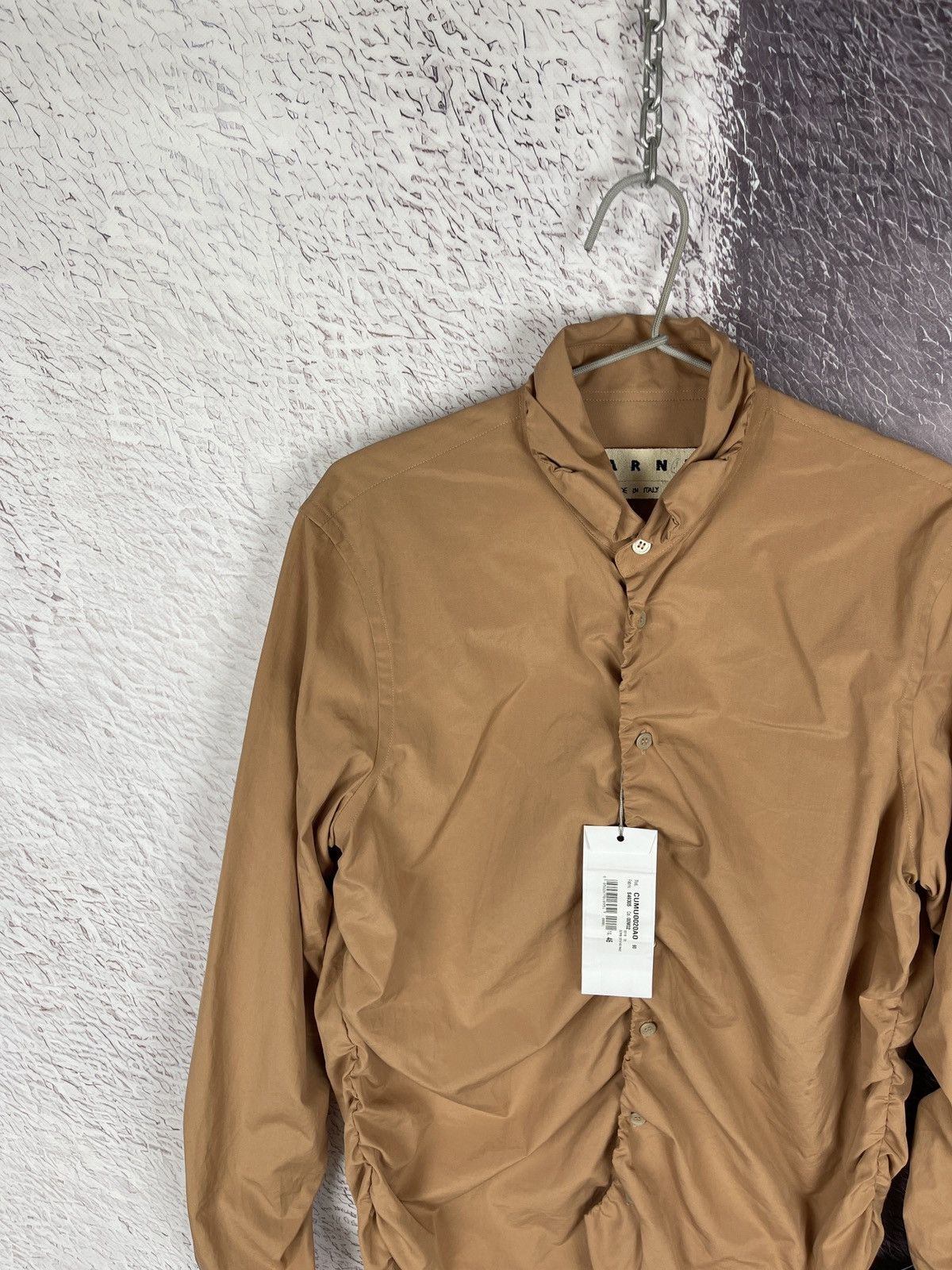 Marni Marni Made in Italy brown Asymmetrical long sleeve shirt Size US S / EU 44-46 / 1 - 2 Thumbnail