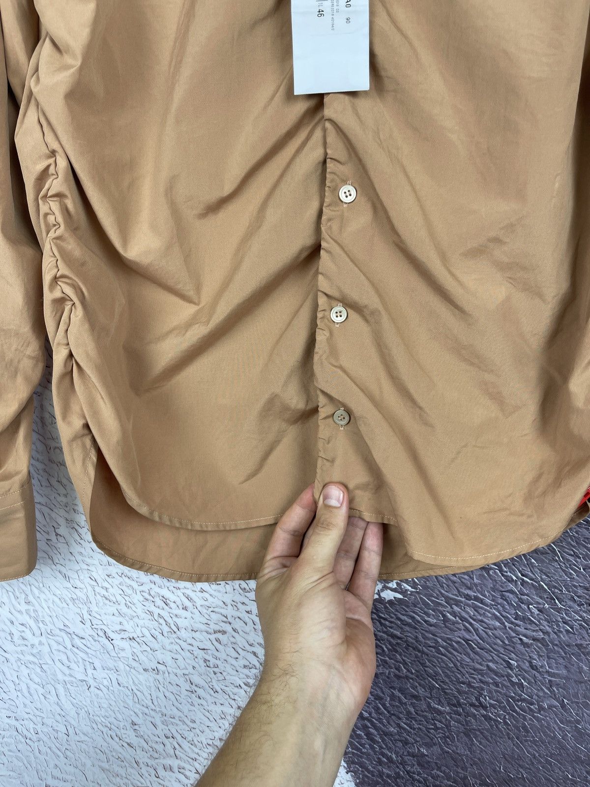 Marni Marni Made in Italy brown Asymmetrical long sleeve shirt Size US S / EU 44-46 / 1 - 10 Thumbnail
