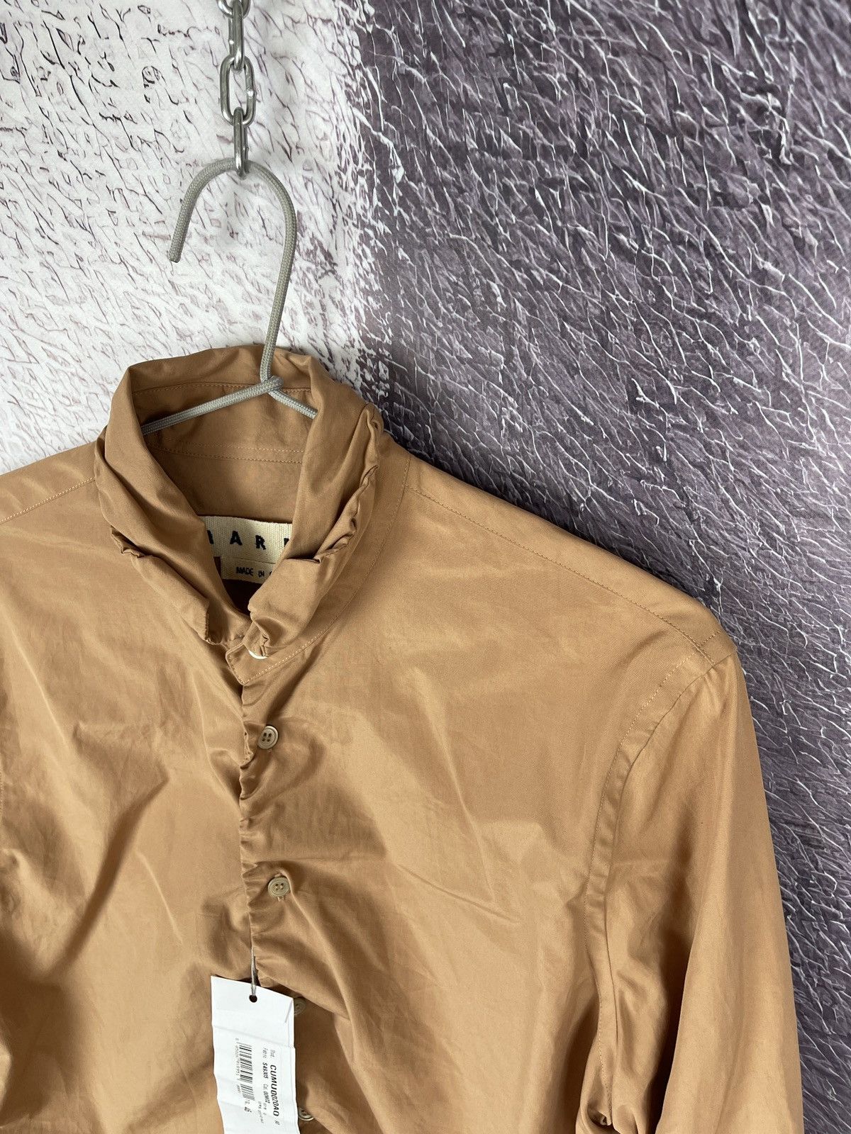 Marni Marni Made in Italy brown Asymmetrical long sleeve shirt Size US S / EU 44-46 / 1 - 8 Thumbnail
