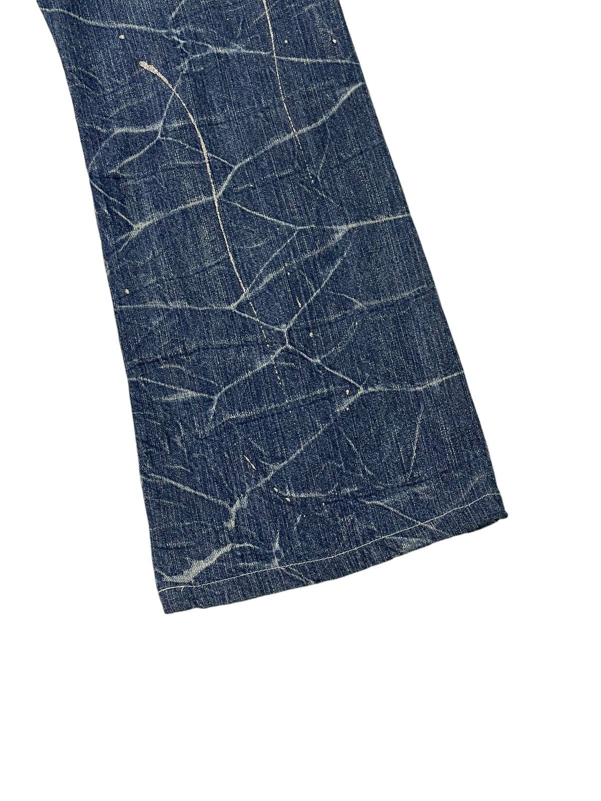 Japanese Brand Flare Jeans Nylaus Distress Denim Acid Wash Painted 7🟦 Size US 29 - 15 Thumbnail