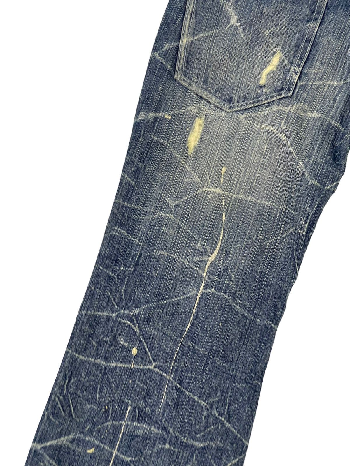 Japanese Brand Flare Jeans Nylaus Distress Denim Acid Wash Painted 7🟦 Size US 29 - 17 Thumbnail