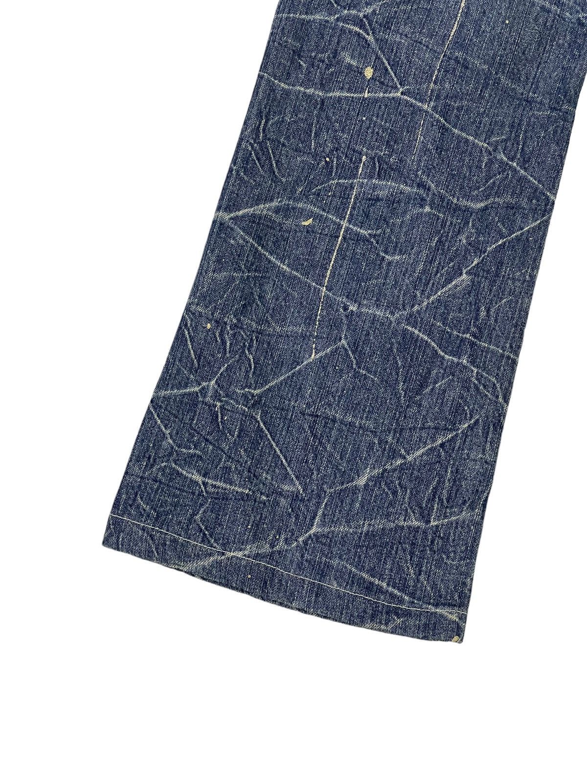 Japanese Brand Flare Jeans Nylaus Distress Denim Acid Wash Painted 7🟦 Size US 29 - 16 Thumbnail