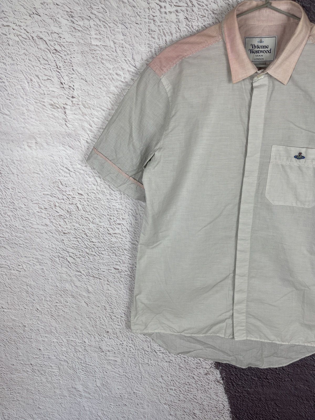Vivienne Westwood Vivienne Westwood 2 color striped checkered ss shirt logo Size US L / EU 52-54 / 3 - 5 Thumbnail
