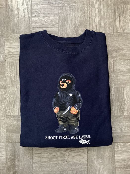 Fuck The Population FTP Hooded Bear Crewneck Sweatshirt | Grailed