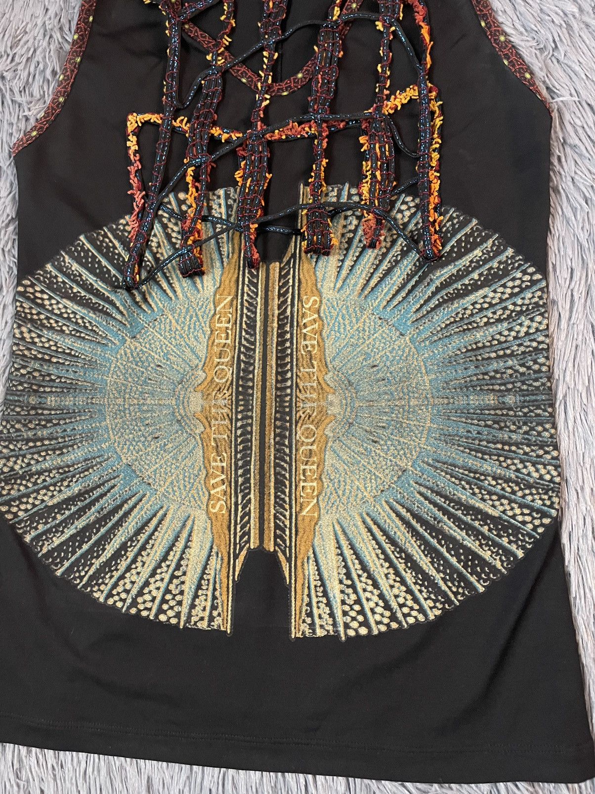 Vintage Save the Queen avant garde Y2K vtg jpg style mesh tank top Size M / US 6-8 / IT 42-44 - 3 Thumbnail