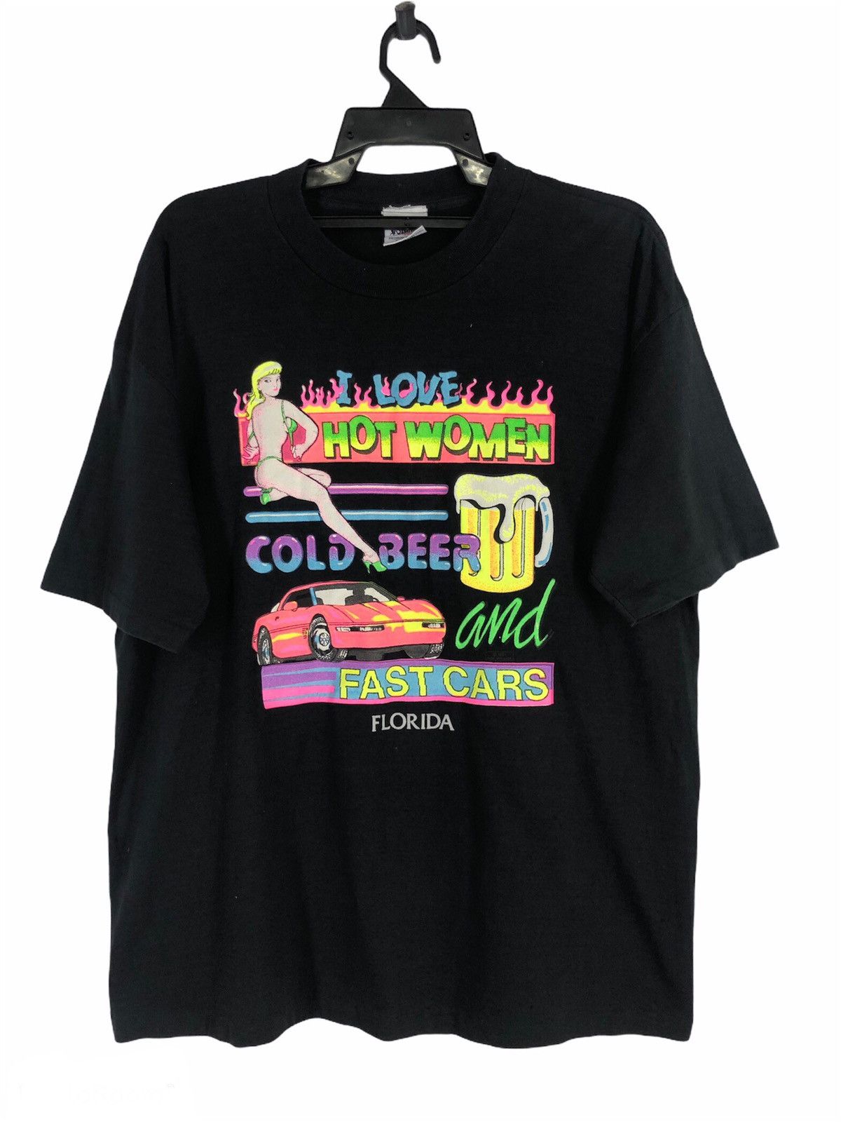 Vintage 90s vtg I Hot Women Cold Beer Fast Cars Florida Size ONE SIZE - 1 Thumbnail