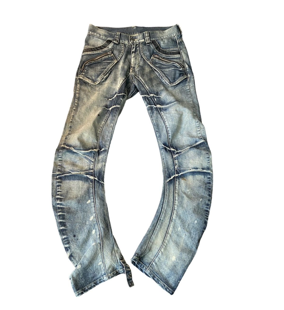 Archival Clothing rare faded mud wash PPFM cargo J cut denim