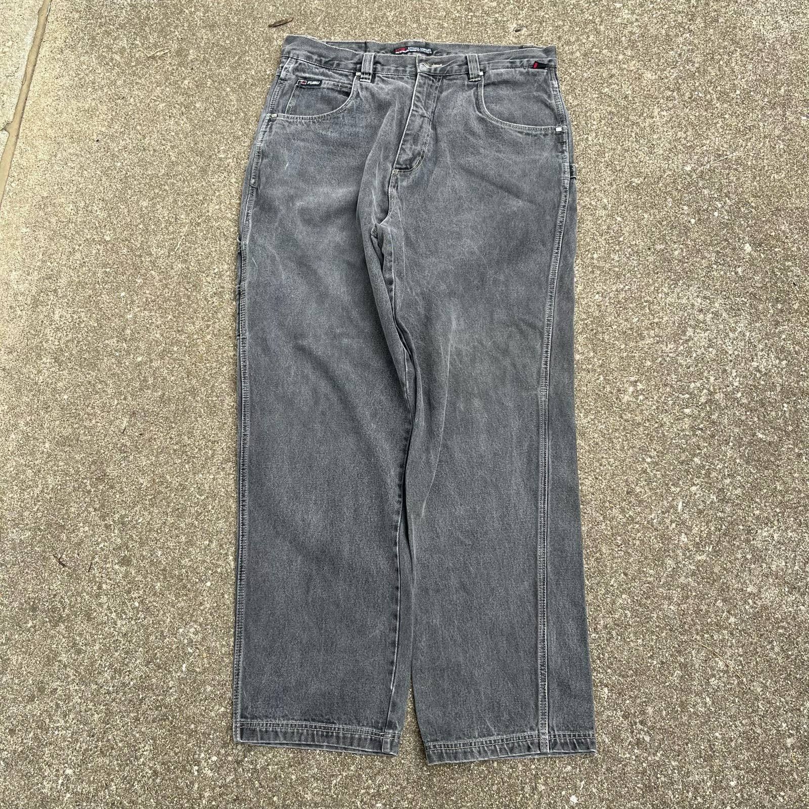 Fubu vintage y2k gray fubu hip hop carpenter baggy jeans | Grailed