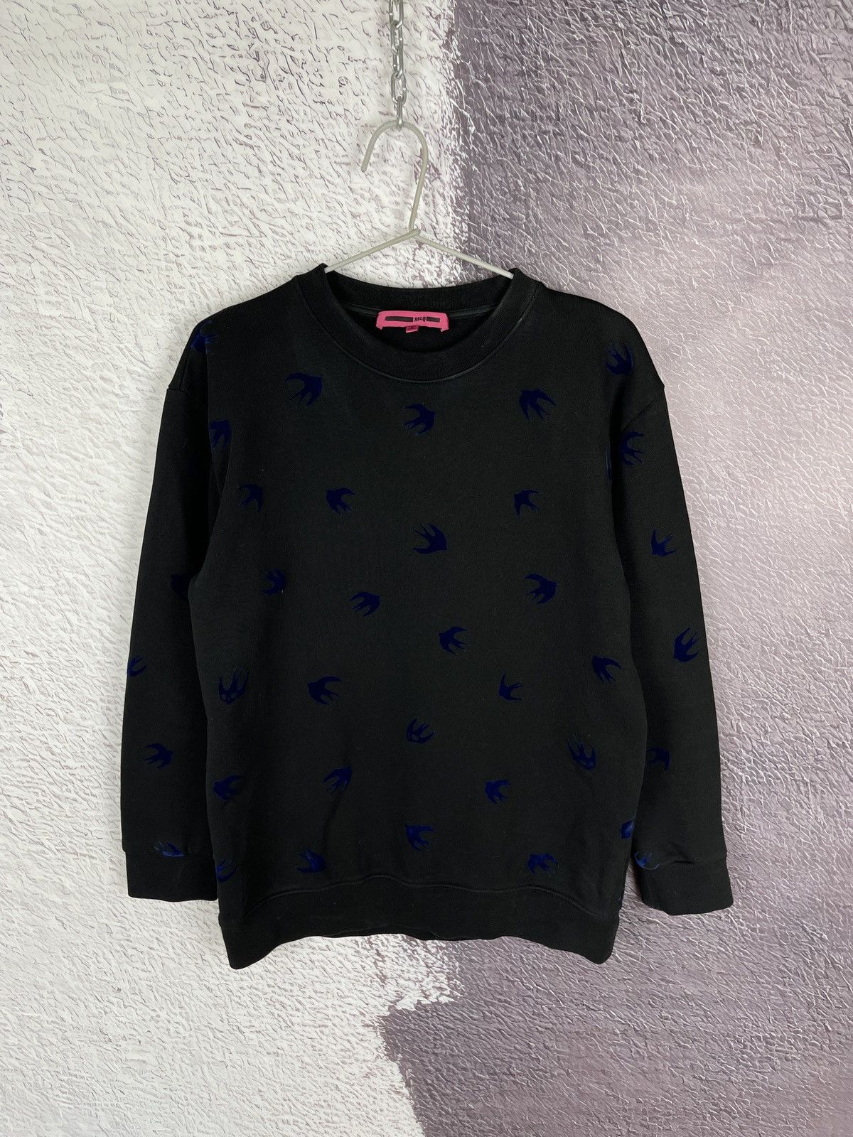 Alexander McQueen McQ Alexander McQueen velour bird multilogo black sweatshirt Size M / US 6-8 / IT 42-44 - 13 Thumbnail