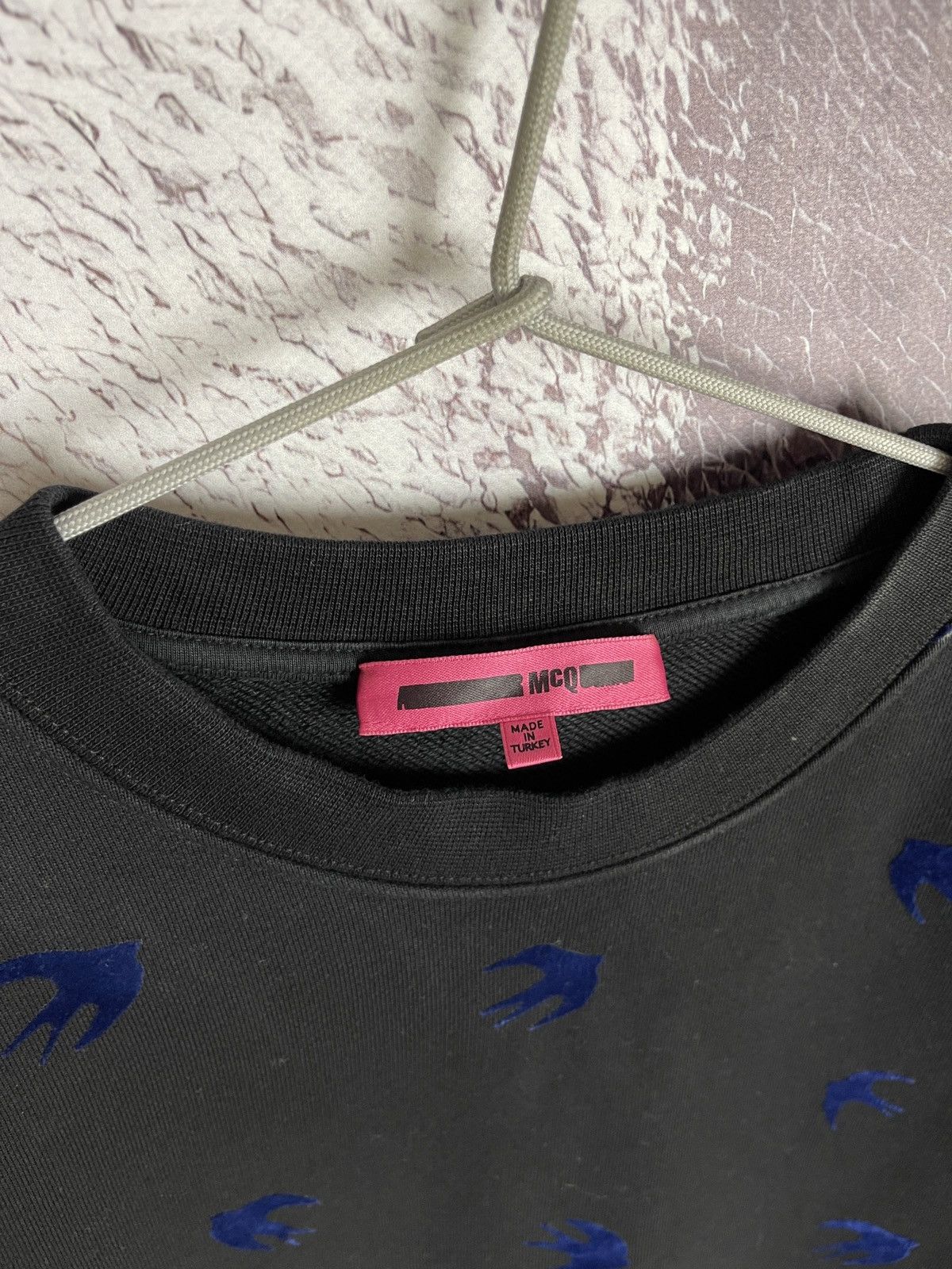 Alexander McQueen McQ Alexander McQueen velour bird multilogo black sweatshirt Size M / US 6-8 / IT 42-44 - 7 Thumbnail