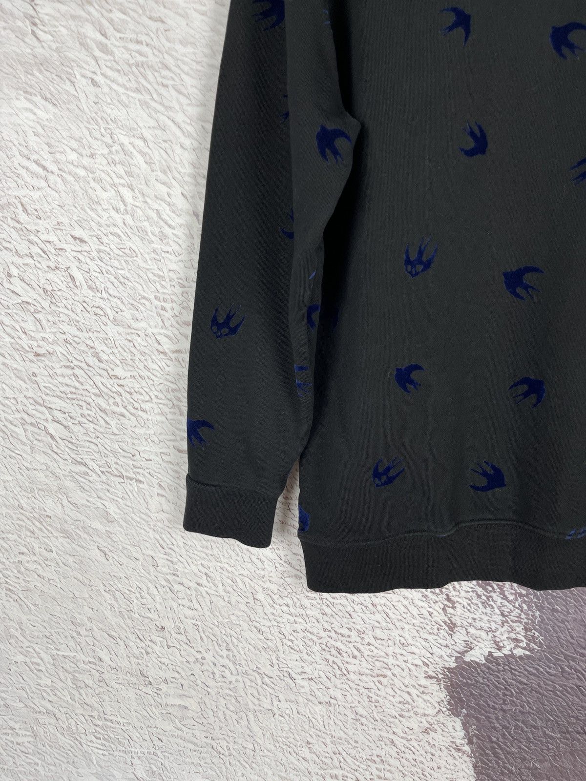 Alexander McQueen McQ Alexander McQueen velour bird multilogo black sweatshirt Size M / US 6-8 / IT 42-44 - 12 Thumbnail