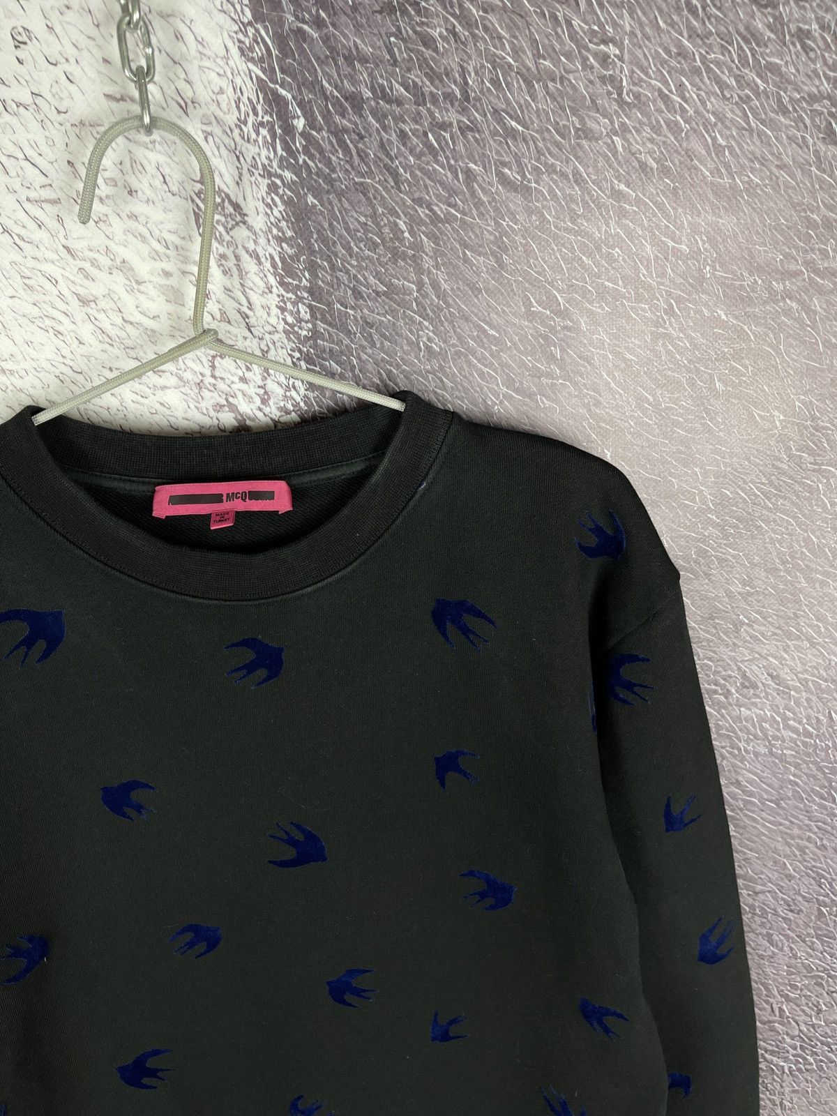 Alexander McQueen McQ Alexander McQueen velour bird multilogo black sweatshirt Size M / US 6-8 / IT 42-44 - 4 Thumbnail