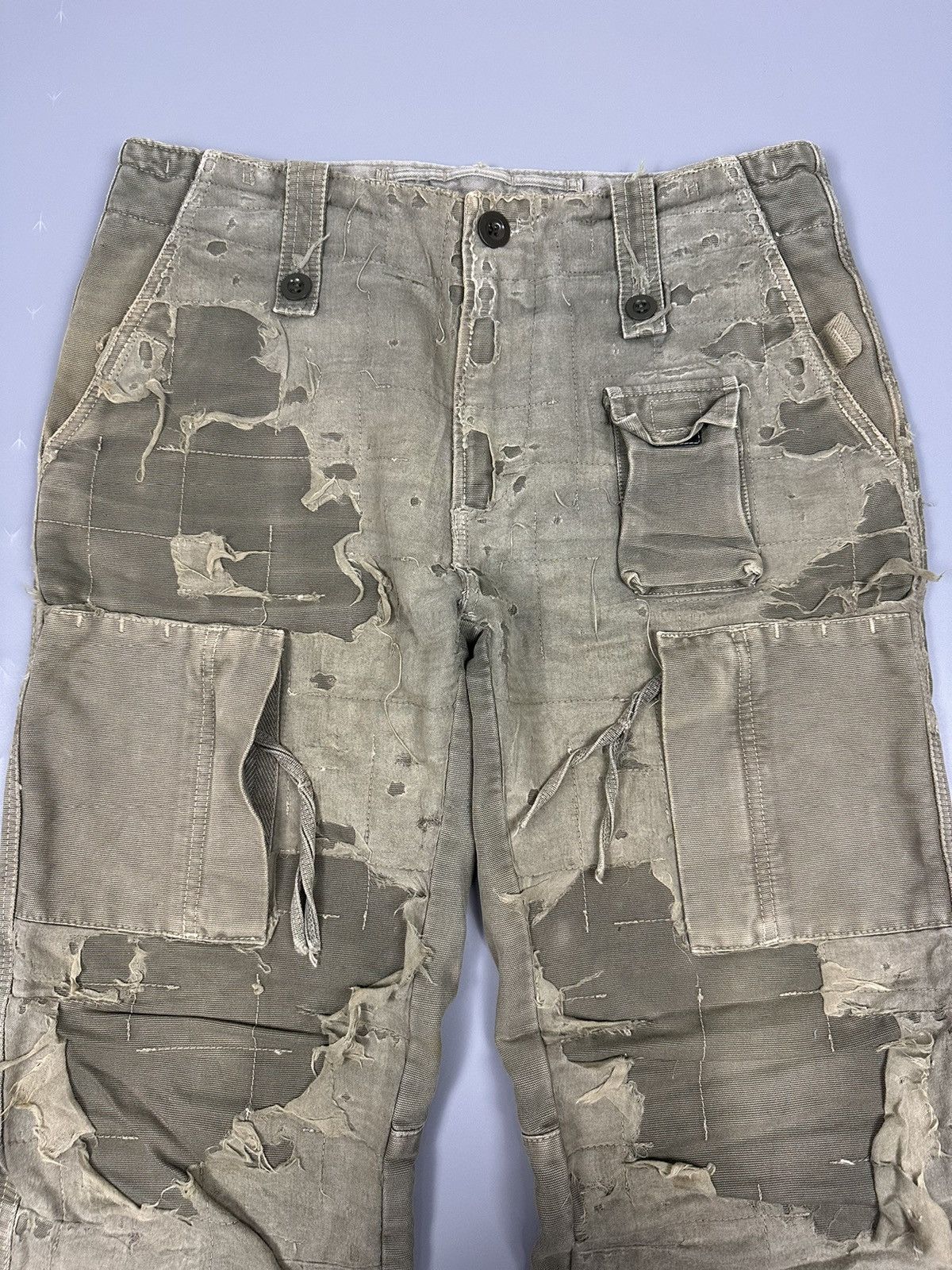 If Six Was Nine × Le Grande Bleu (L.G.B.) 🔥RARE SICK🔥DISTRESSED SASHIKO BORO PATCHWORK DESIGN Size US 32 / EU 48 - 6 Thumbnail