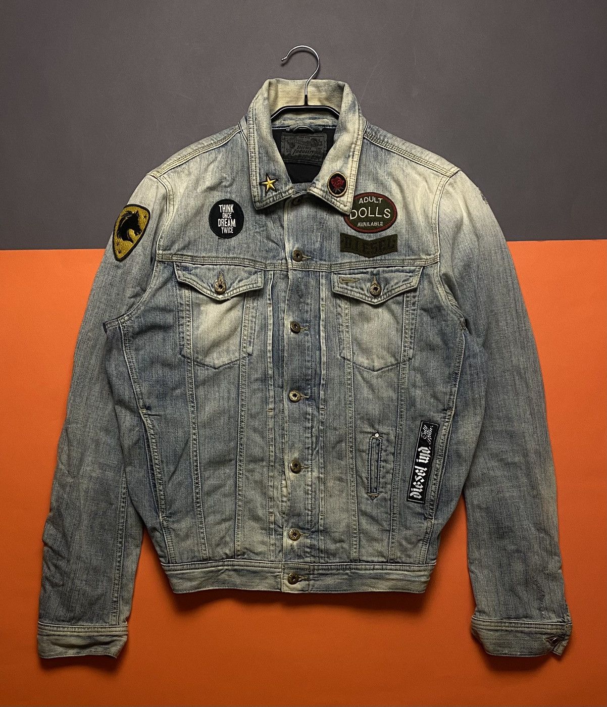 image of Vintage Diesel Denim Jacket in Blue, Men's (Size XL)