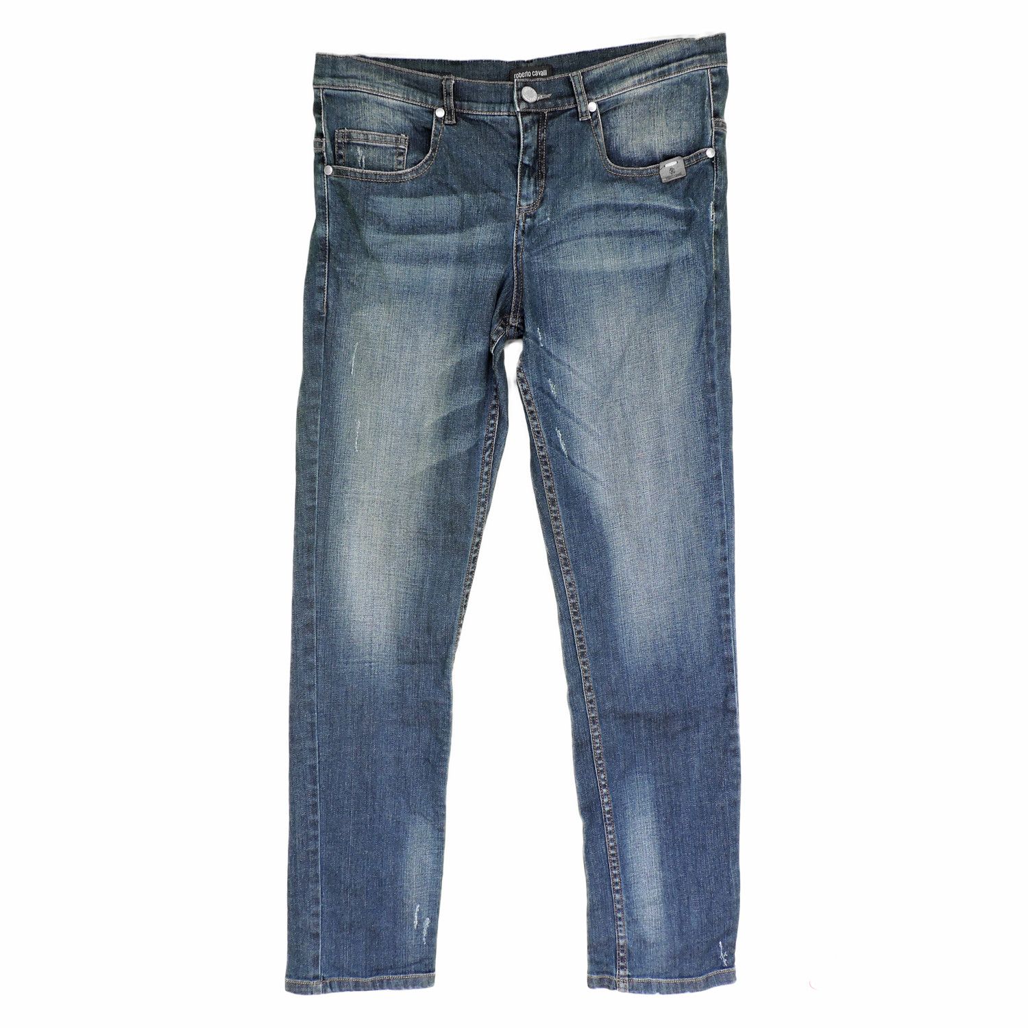 image of Roberto Cavalli Denim Long Pants in Blue, Men's (Size 31)