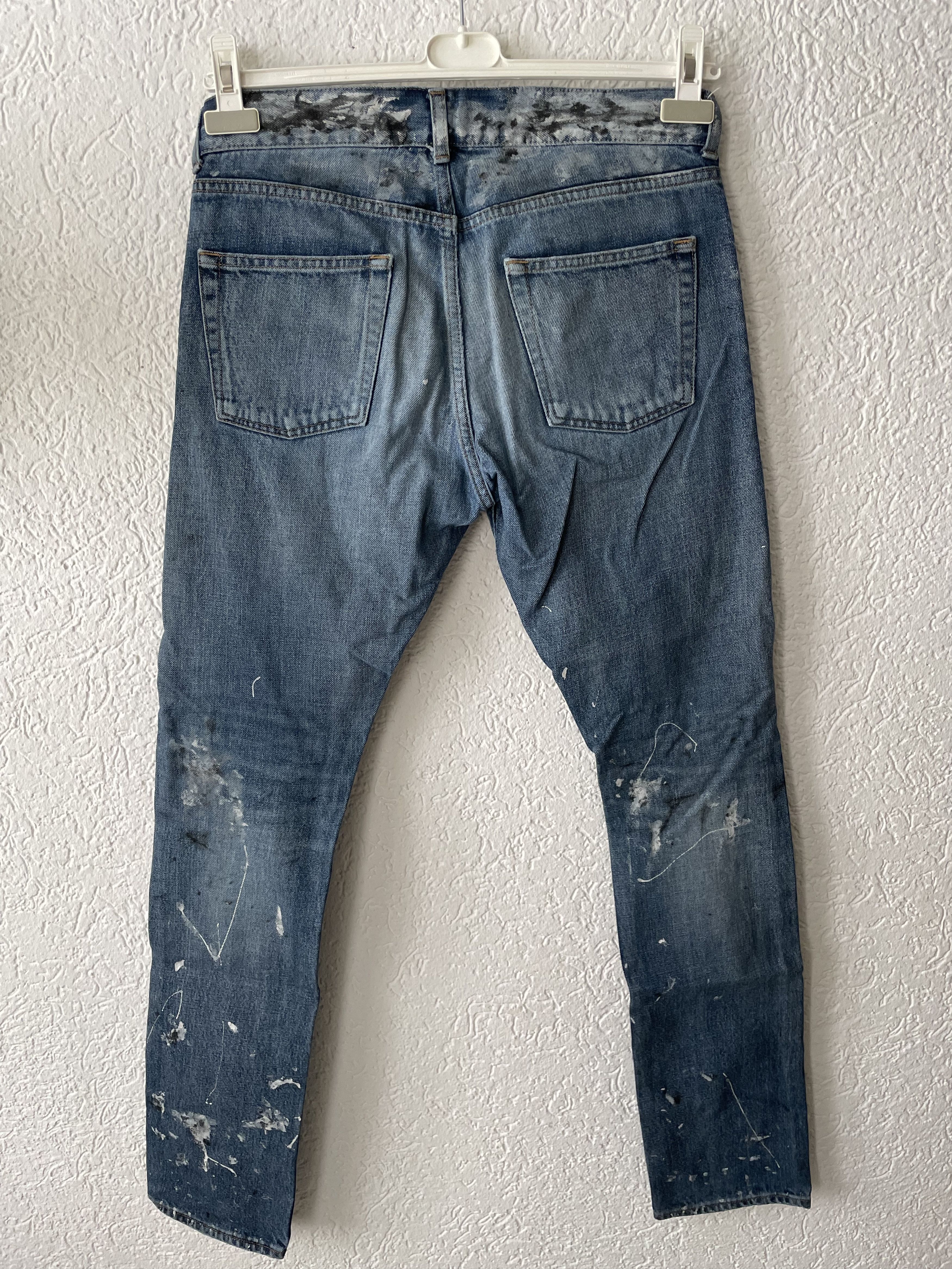 パンツ Saint Laurent Paris Damaged Denim Pants Saint Laurent Paris Saint Laurent Painted jeans | Grailed