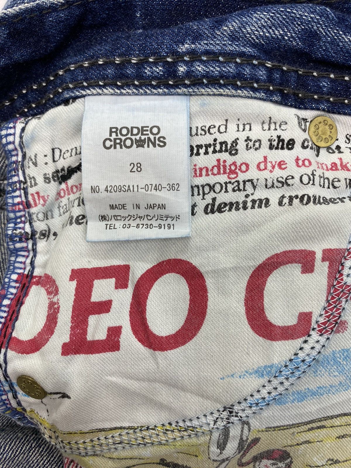 Japanese Brand Rodeo Crowns 12.5oz Distressed Low Rise Denim Size US 32 / EU 48 - 11 Thumbnail