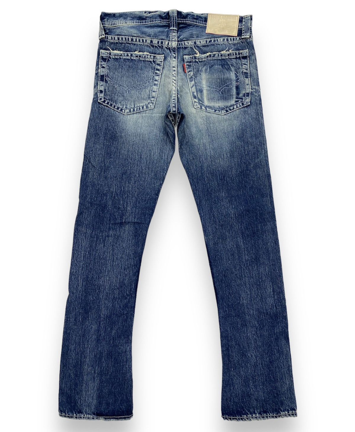 Japanese Brand Rodeo Crowns 12.5oz Distressed Low Rise Denim Size US 32 / EU 48 - 2 Thumbnail
