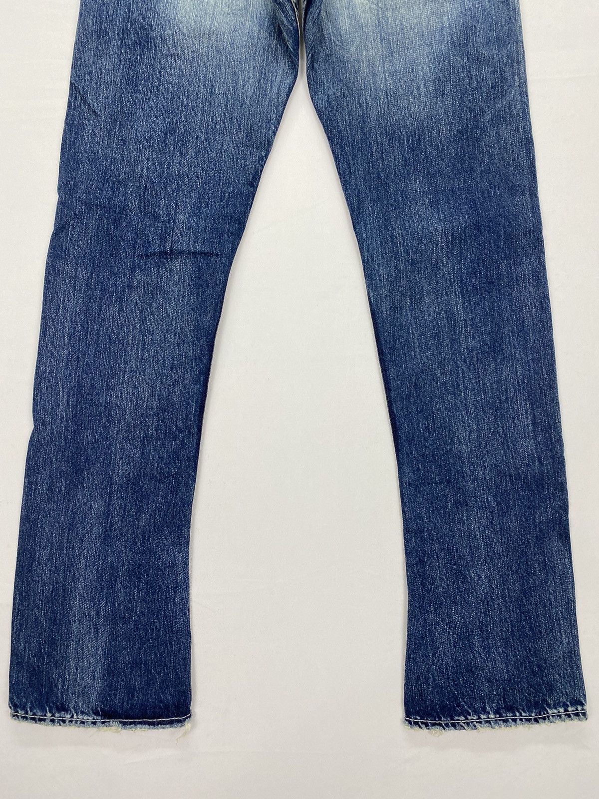 Japanese Brand Rodeo Crowns 12.5oz Distressed Low Rise Denim Size US 32 / EU 48 - 6 Thumbnail