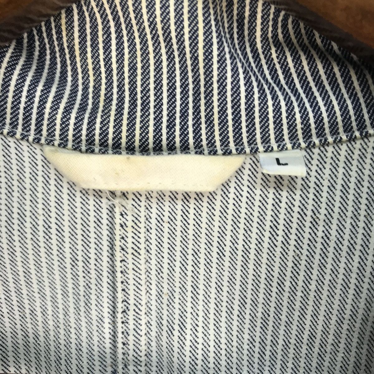 Japanese Brand JAPANESE HICKORY STRIPE BUTTON UP JACKET Size US L / EU 52-54 / 3 - 6 Thumbnail