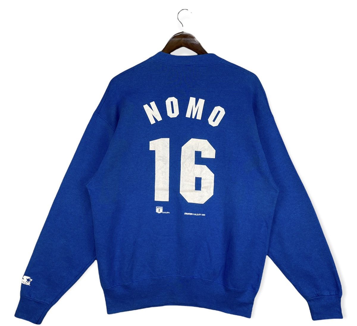 MLB VINTAGE 90s LA DODGERS BASEBALL NOMO 16 SWEATSHIRT Size US XL / EU 56 / 4 - 3 Thumbnail