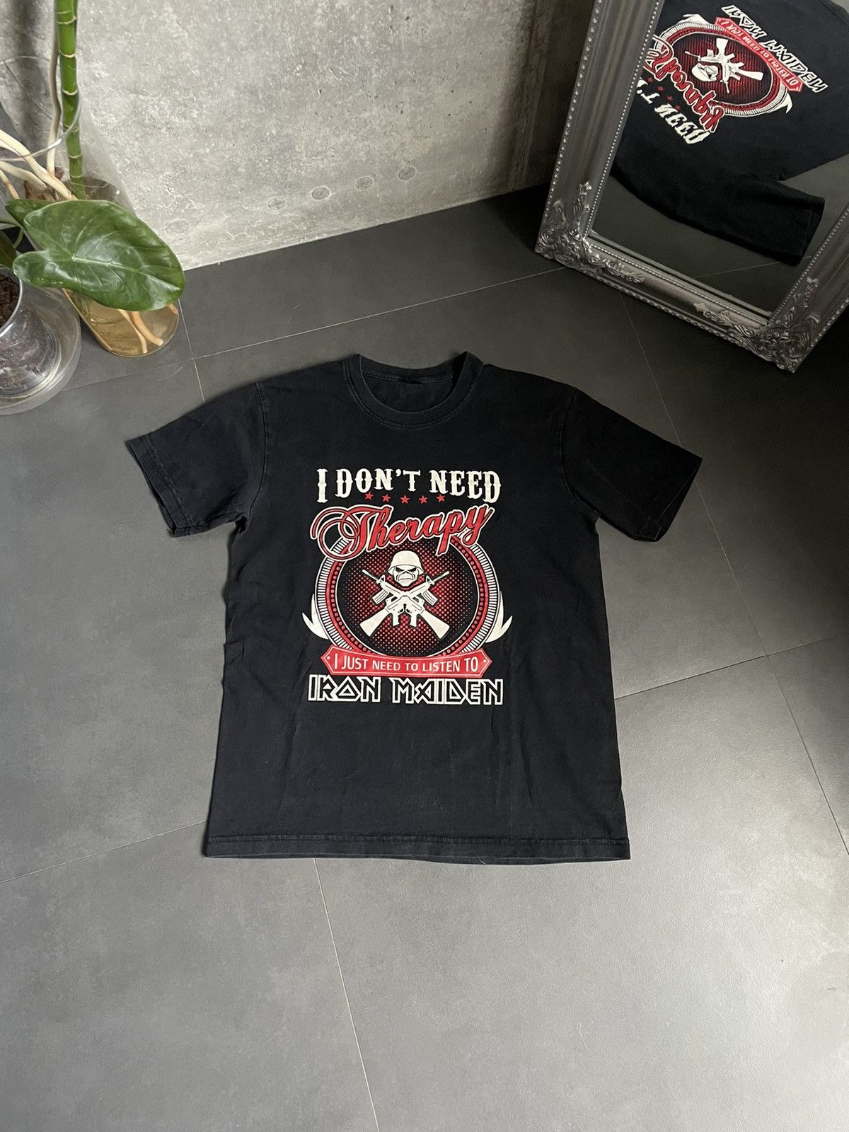 Band Tees × Iron Maiden Vintage Y2k Adult Iron Maiden Therapy Faded Tee Rock band Size US M / EU 48-50 / 2 - 1 Thumbnail