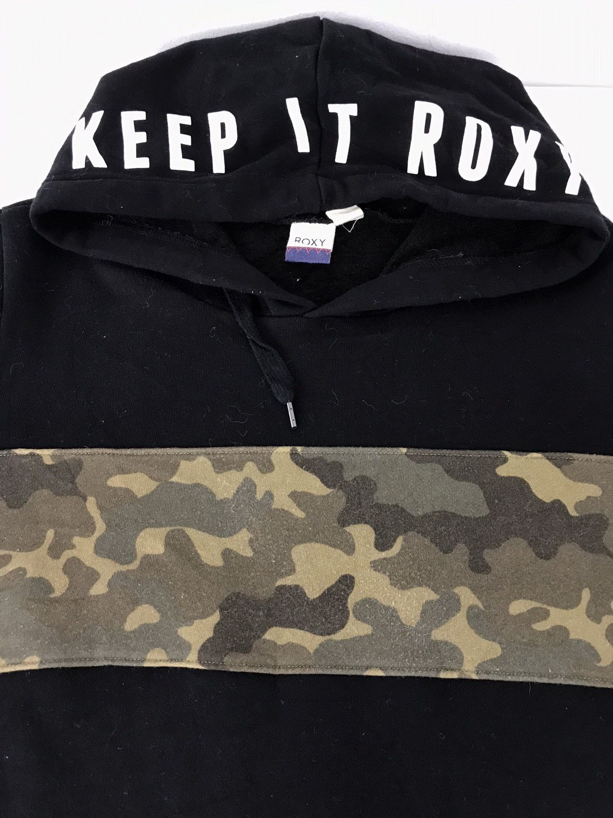 Japanese Brand × Vintage Roxy Keep It Long Hoodies Camo Block Pull Over Design Size US L / EU 52-54 / 3 - 3 Thumbnail