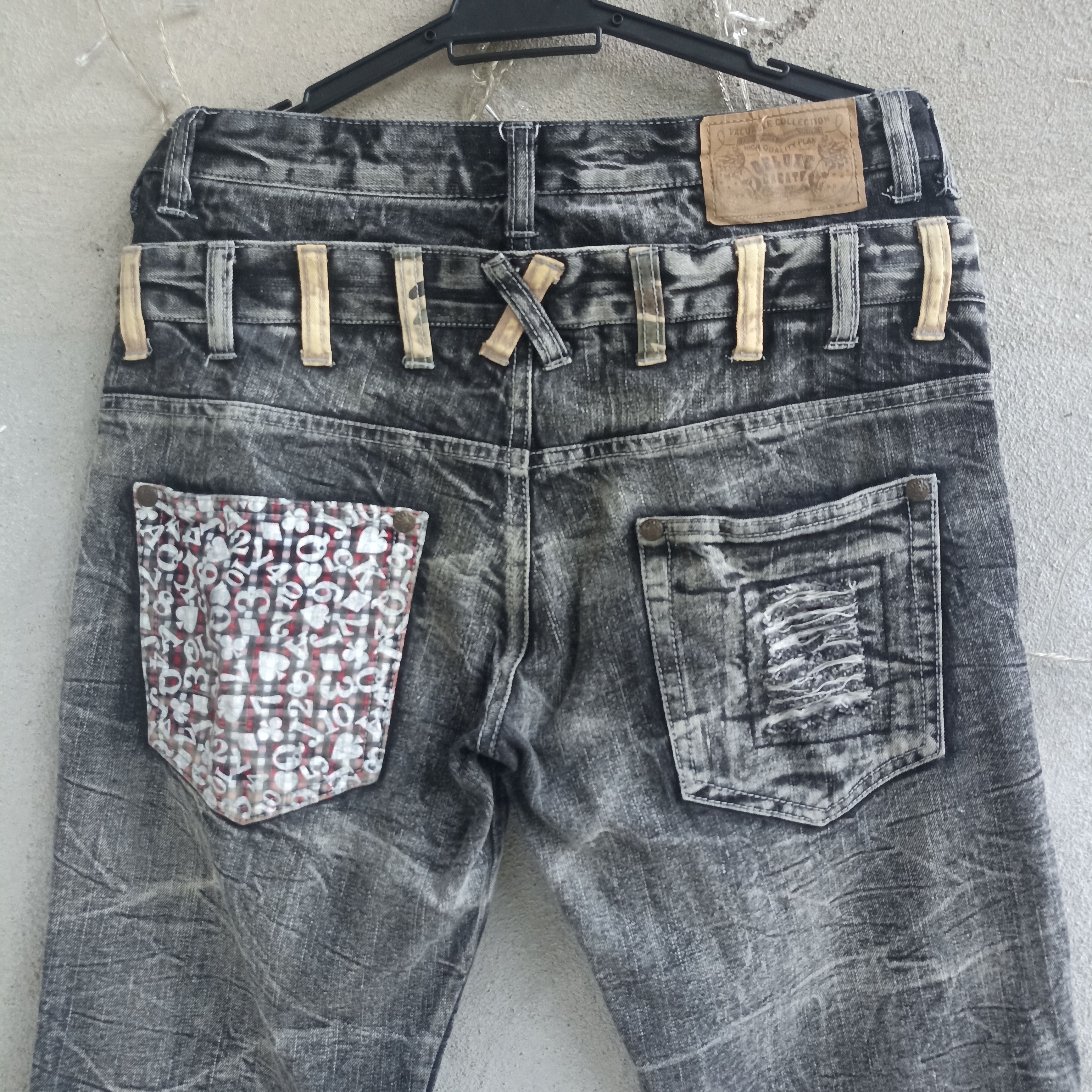 Japanese Brand Creation Double Waist Distressed Gray Jean Size US 32 / EU 48 - 13 Thumbnail