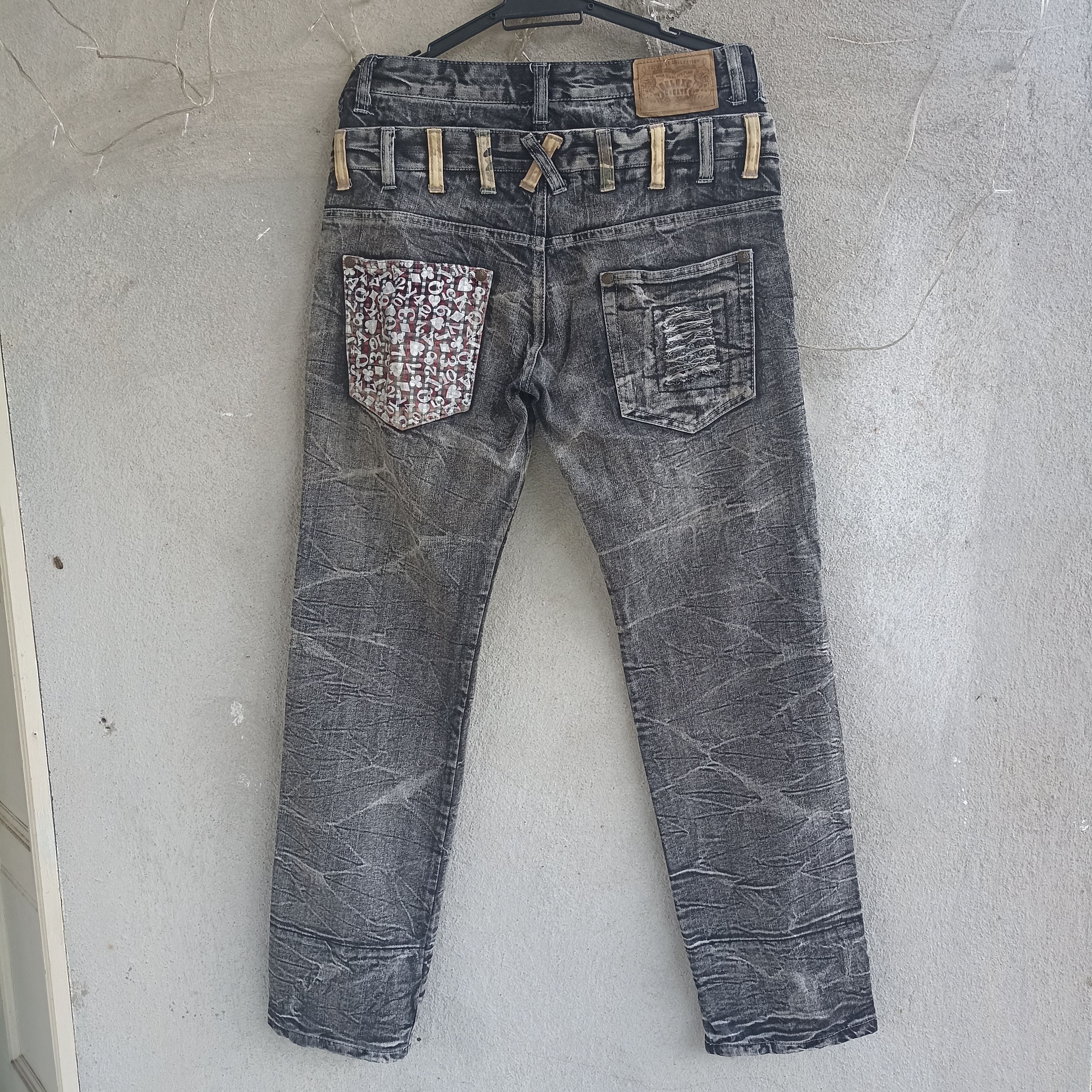 Japanese Brand Creation Double Waist Distressed Gray Jean Size US 32 / EU 48 - 12 Thumbnail