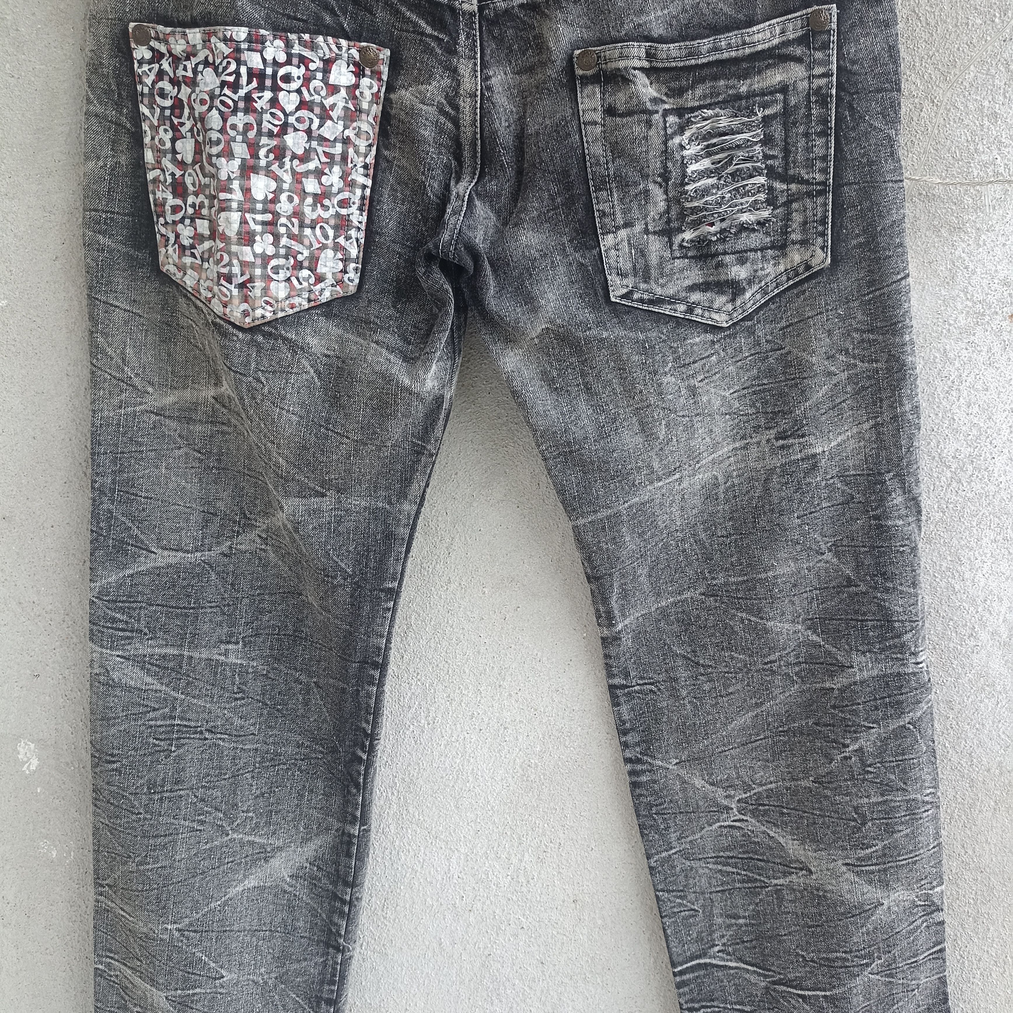 Japanese Brand Creation Double Waist Distressed Gray Jean Size US 32 / EU 48 - 14 Thumbnail