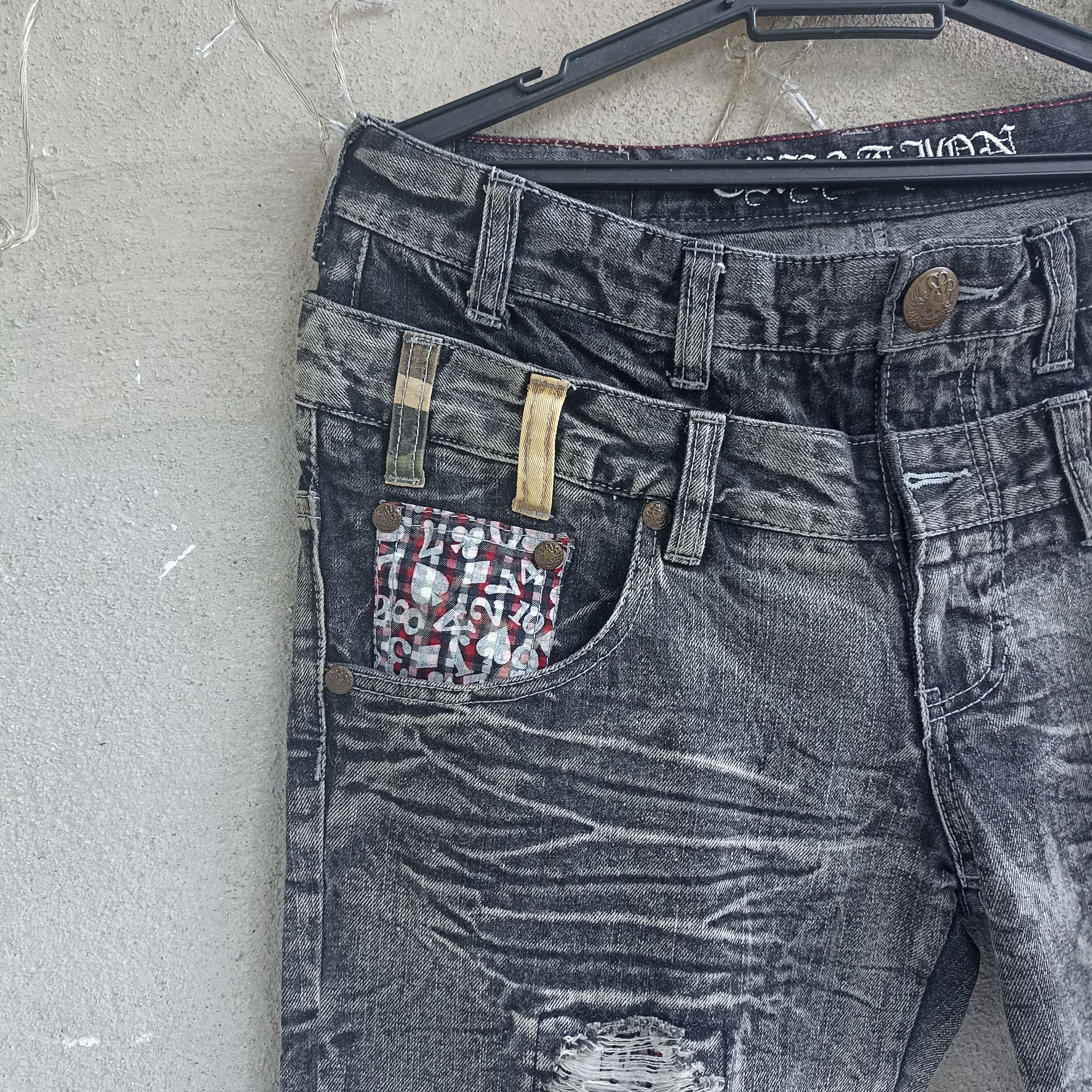 Japanese Brand Creation Double Waist Distressed Gray Jean Size US 32 / EU 48 - 5 Thumbnail