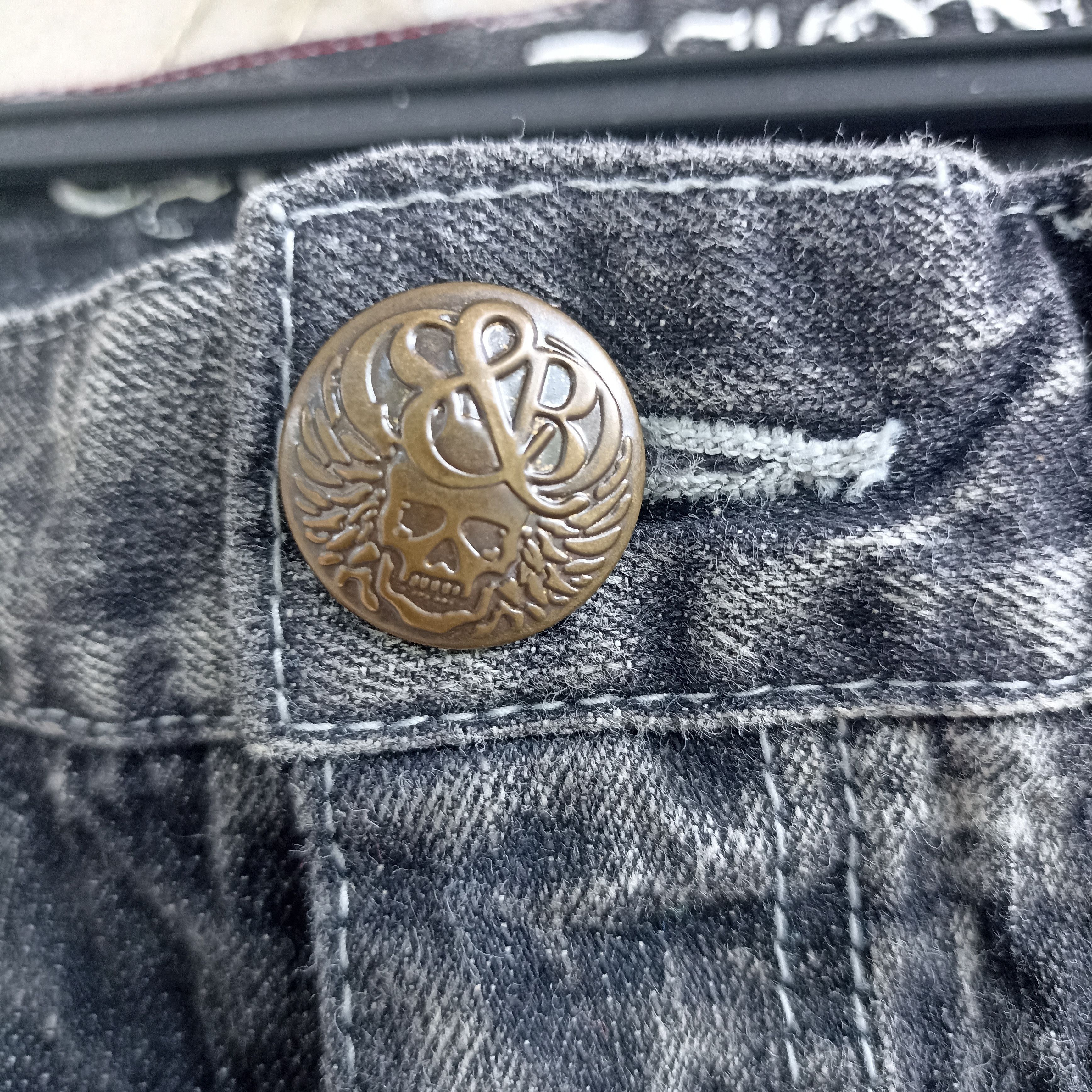 Japanese Brand Creation Double Waist Distressed Gray Jean Size US 32 / EU 48 - 11 Thumbnail