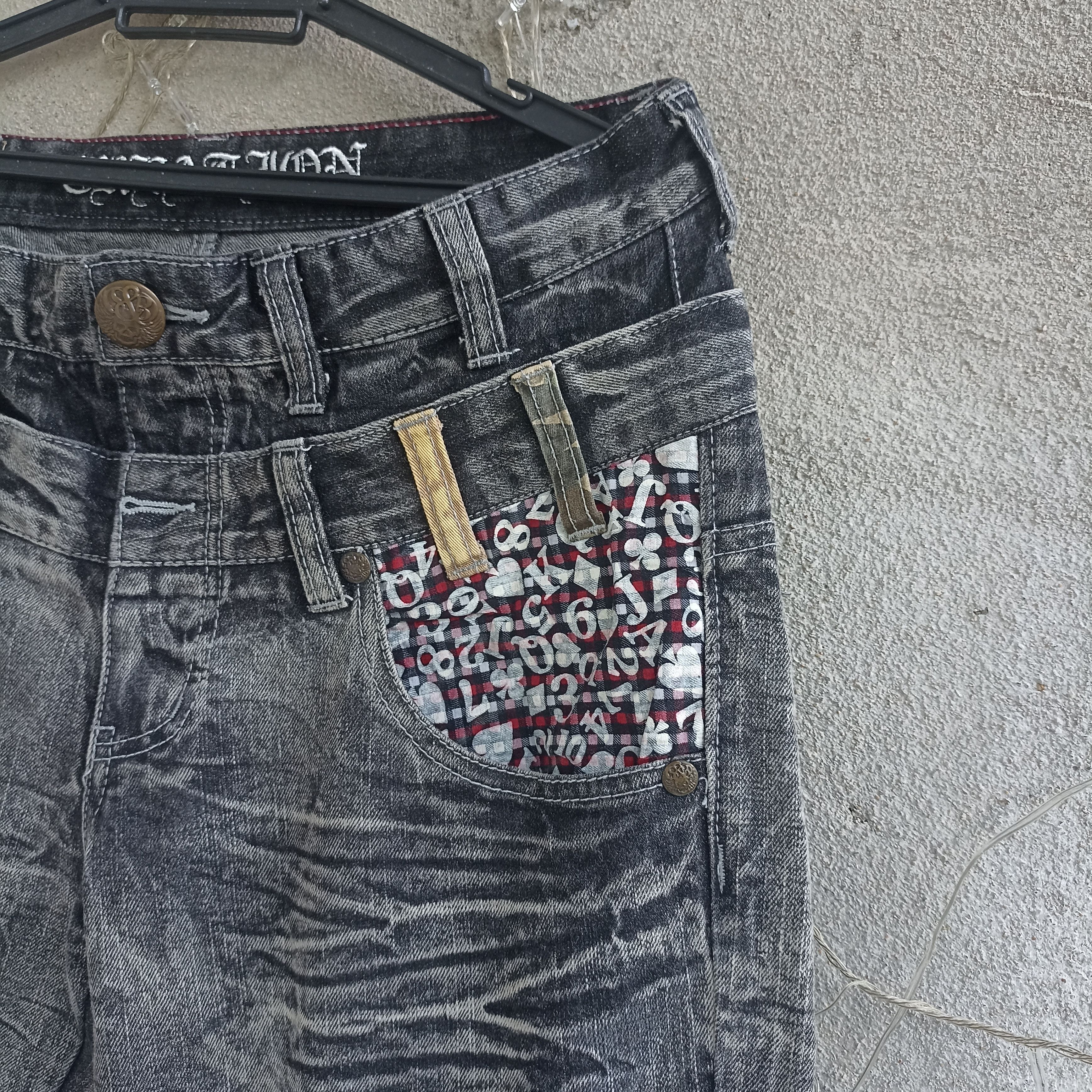 Japanese Brand Creation Double Waist Distressed Gray Jean Size US 32 / EU 48 - 6 Thumbnail